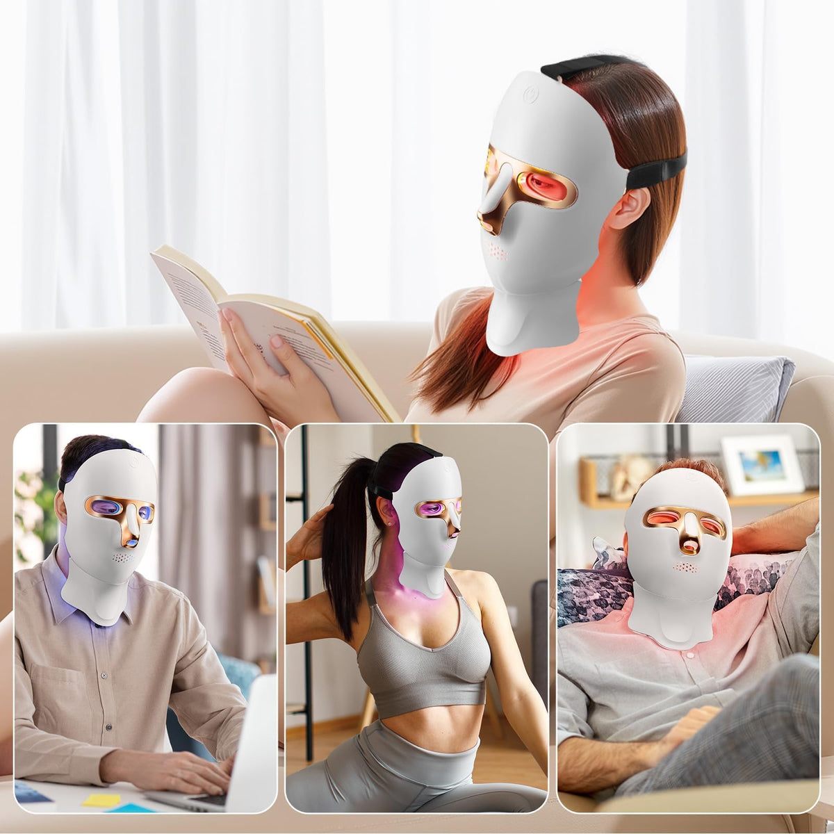 Red Light Therapy Mask USB C Rechargeable LED Face Mask - ONLUKY Official Imagery - 8
