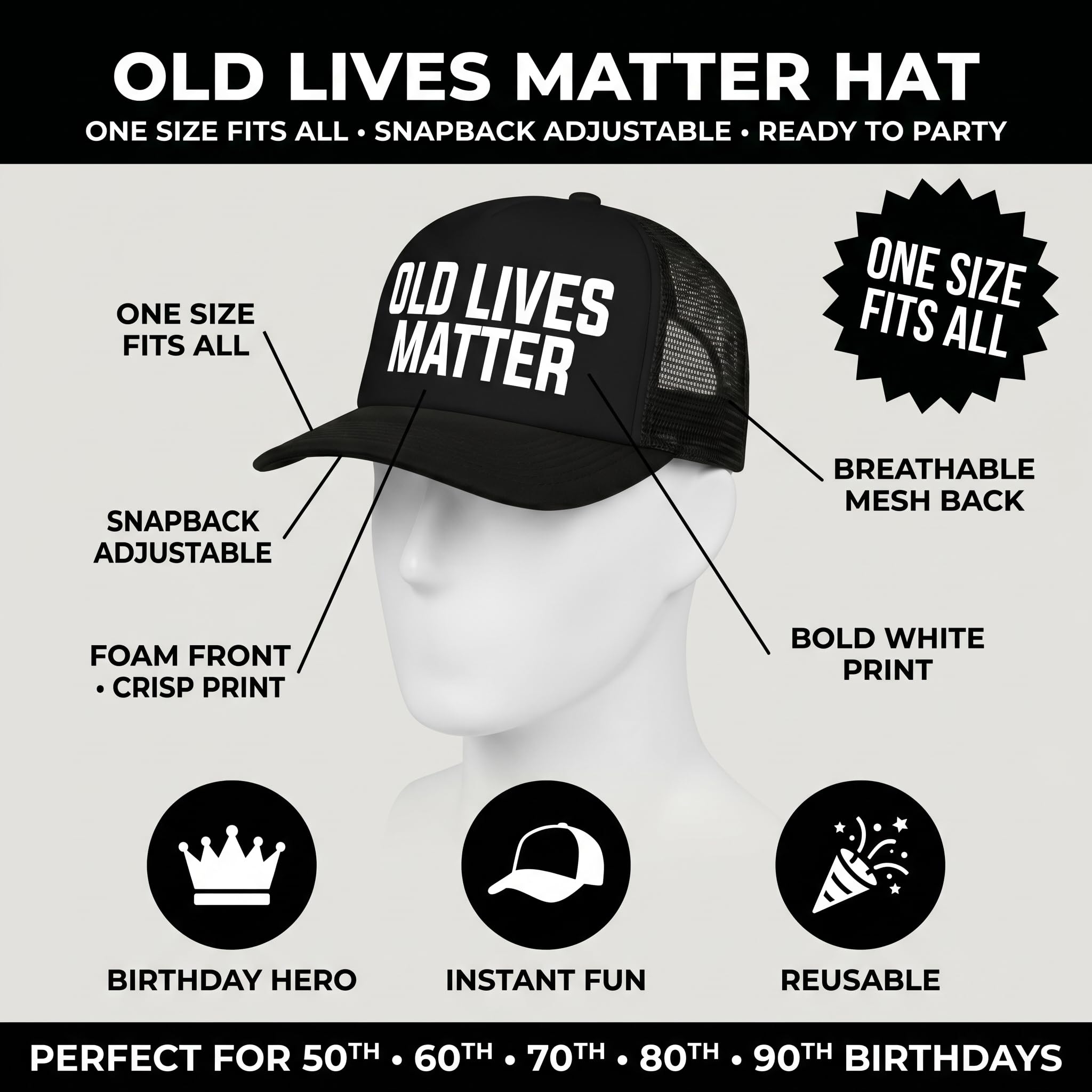 Sterling James Co. Funny Birthday Party Novelty Trucker Hat - Bir - Sterling James Co. Official Product View 4