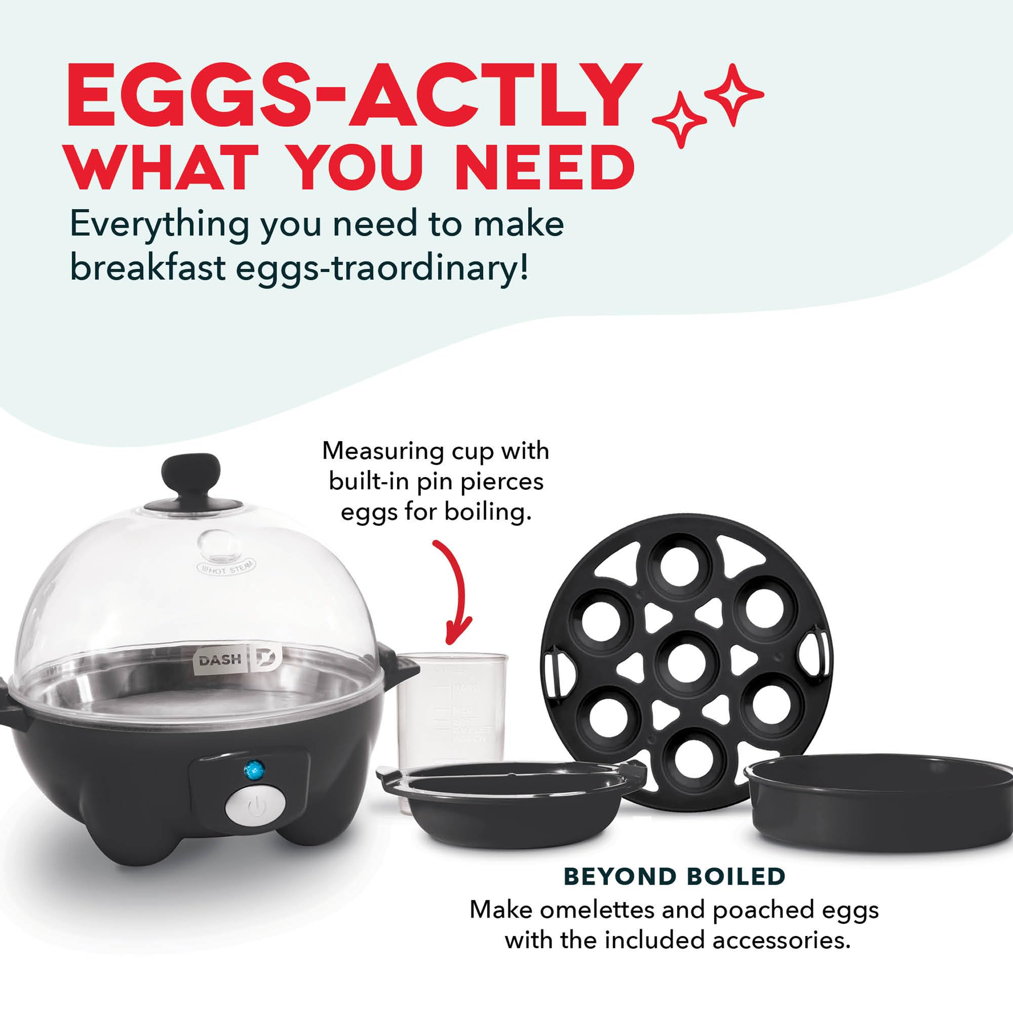 Dash Rapid Egg Cooker, 7 Hard Boiled Eggs, Black by DASH - Angle View 5