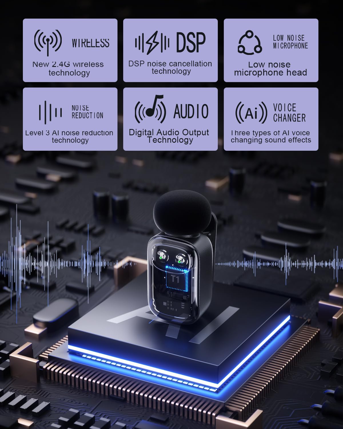 T1 mini Wireless Lavalier Microphone for iPhone Android iPad - METTOMUS Official Imagery - 5