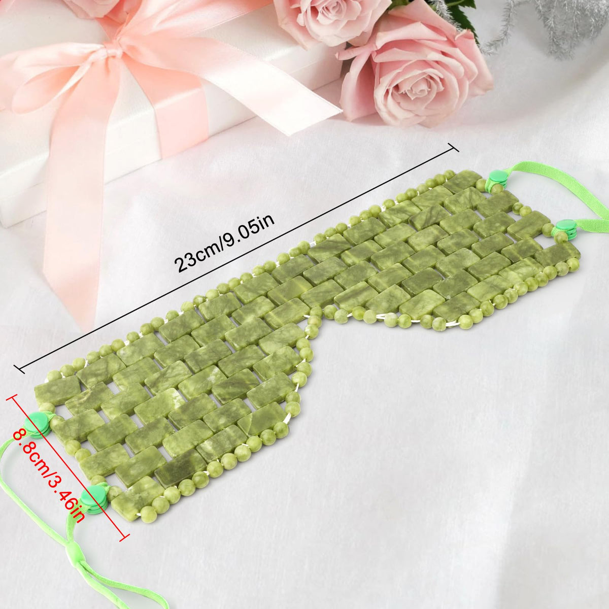 Jade Eye Mask Amethyst Facial Cooling Mask with Ear Strings - LazyGa Official Imagery - 6
