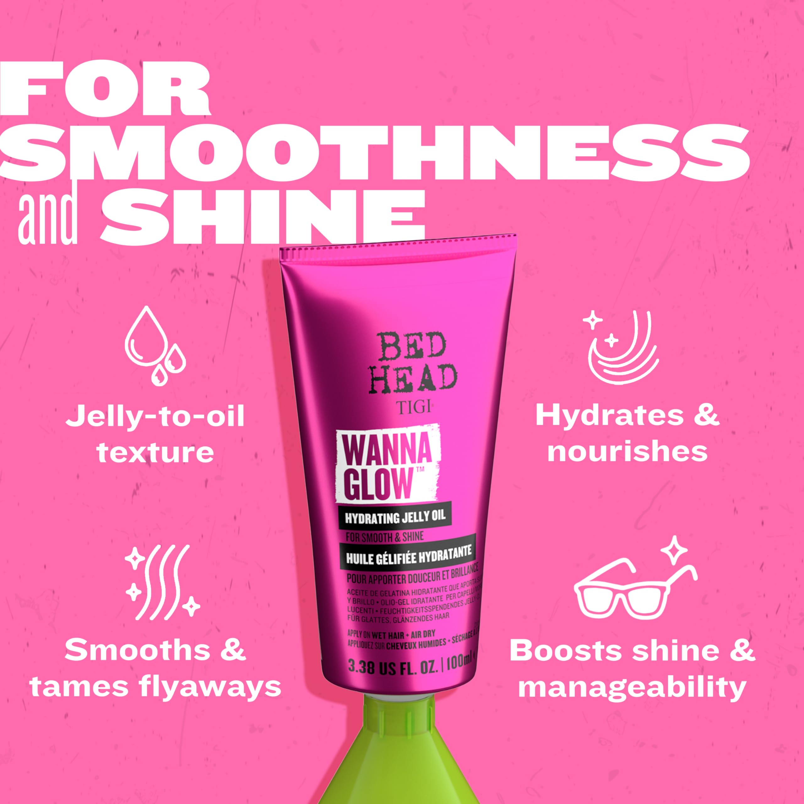 TIGI Bed Head by TIGI Wanna Glow Hydrating Jelly Oil for Shiny Smooth Hair 3.38 fl oz