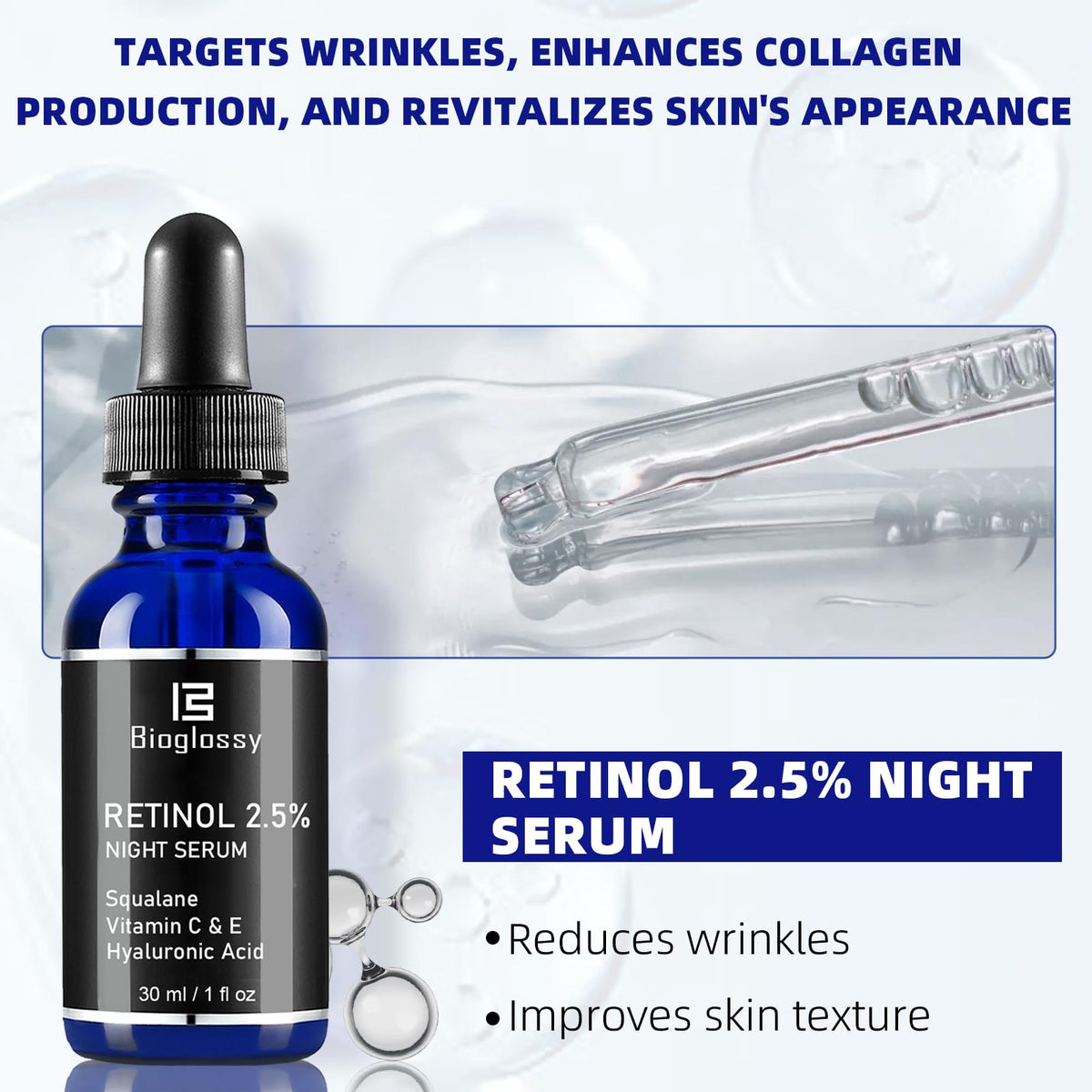 Retinol Serum for Face 2 5 Retinol Intense Night Serum with - Bioglossy Official Imagery - 8