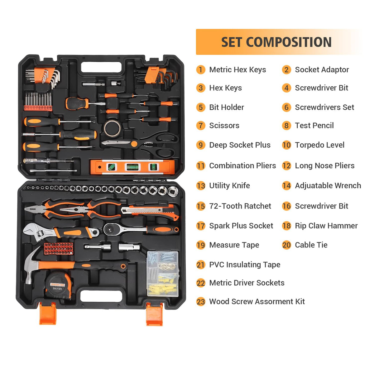247PCS Tool Set with Case Household Tool Kit with Socket - Festisoul Official Imagery - 6