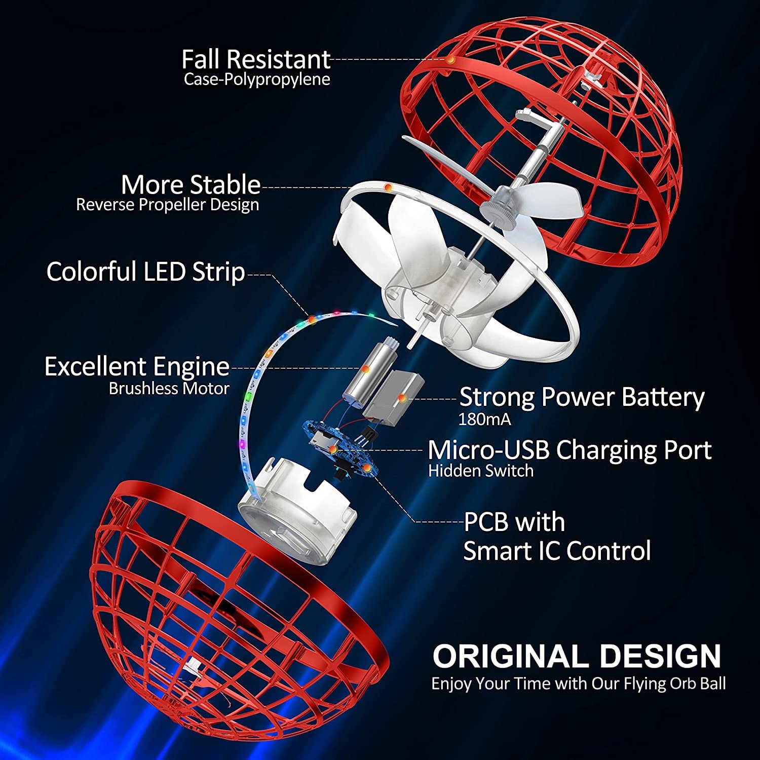 AMERFIST Flying Orb Ball Toy,Cosmic Globe Boomerang Hover Ball Galacti - View 3