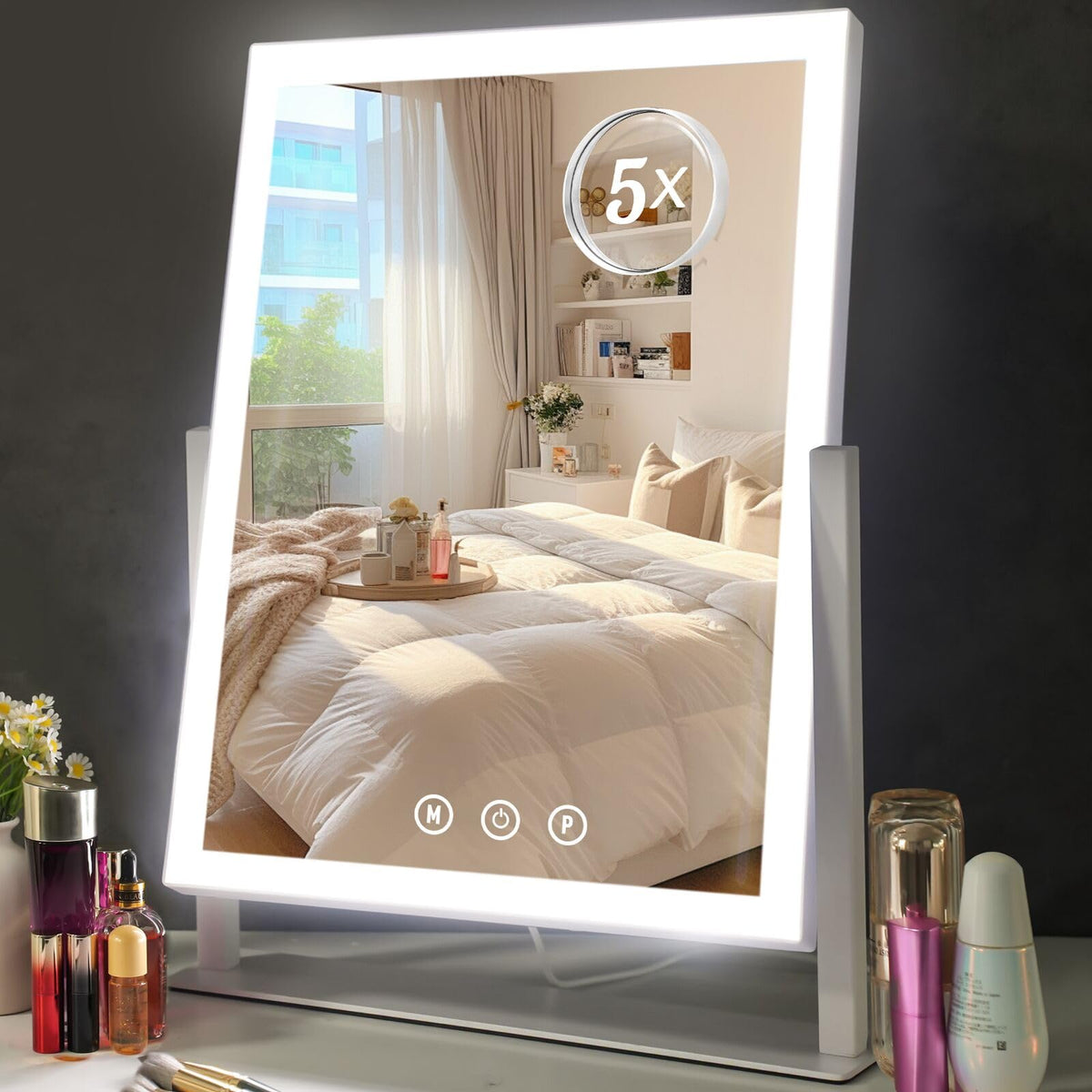 Vanity Mirror with Lights Makeup Mirror with 5X - ViKert Official Imagery - 8