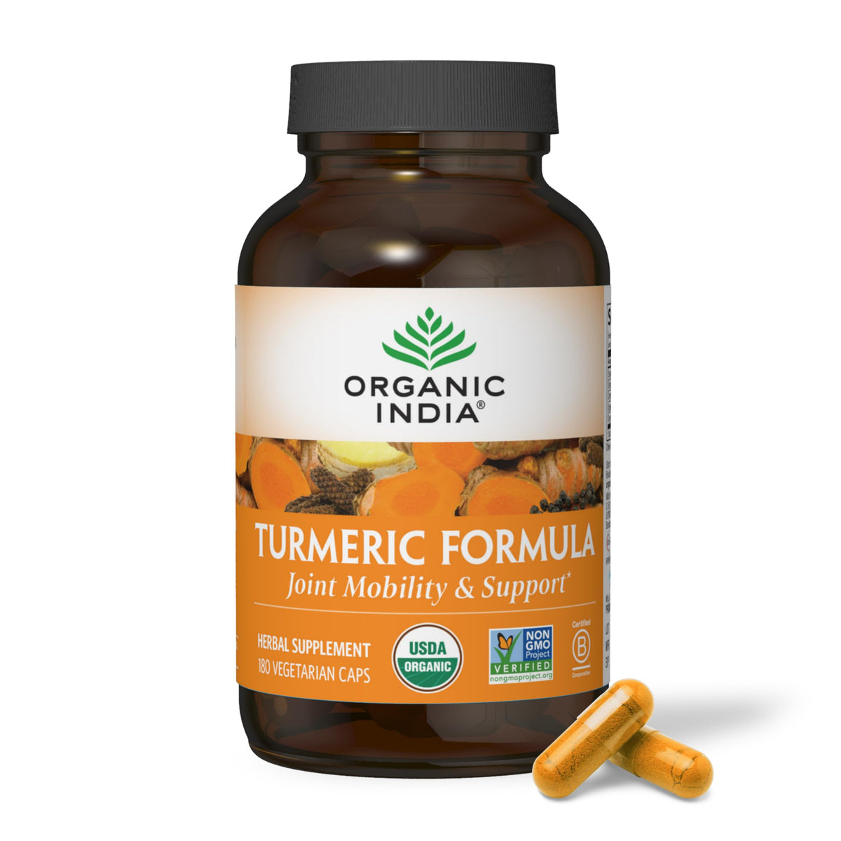 ORGANIC INDIA Turmeric Curcumin with Black Pepper Capsules - ORGANIC INDIA Official Imagery - 2
