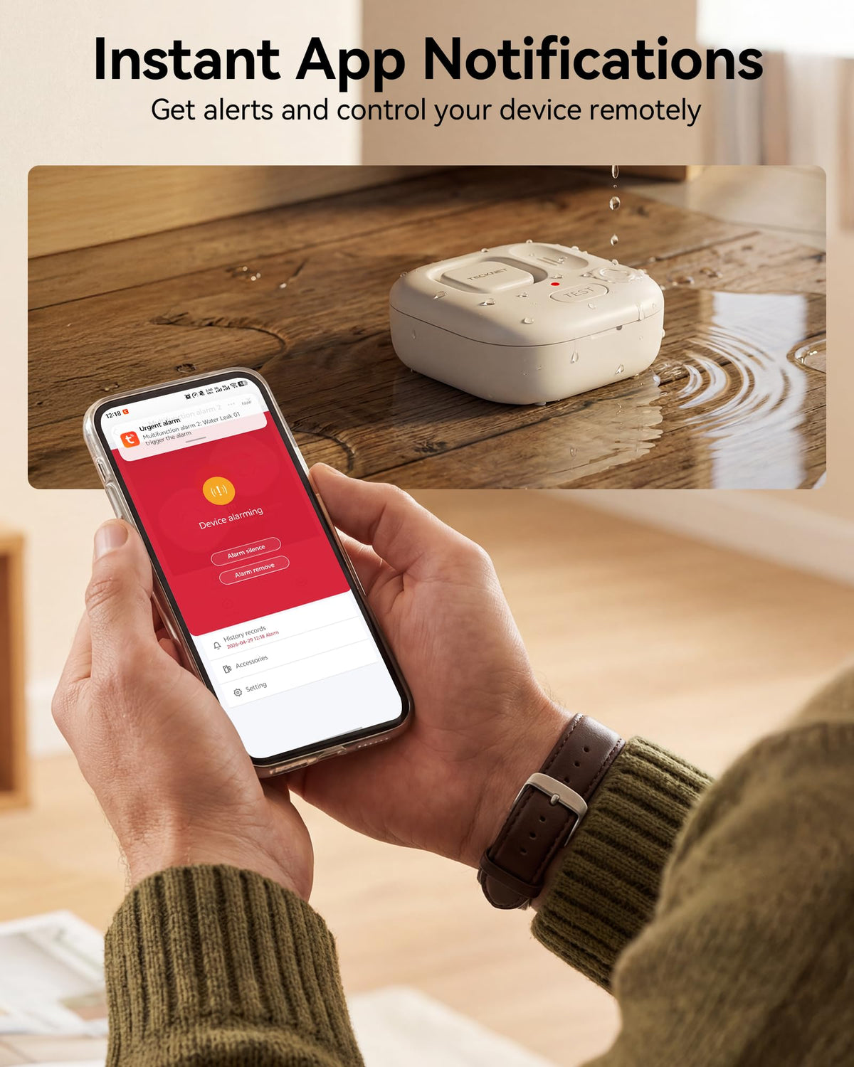 TECKNET Wi Fi Water Leak Detector Kit 120dB Smart Water - TECKNET Official Imagery - 3