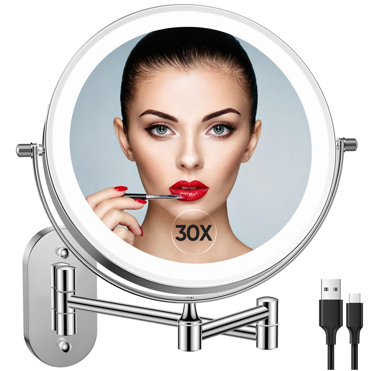 FUNTOUCH 5000mAh Rechargeable Wall Mounted Lighted Makeup - FUNTOUCH Official Imagery - 1