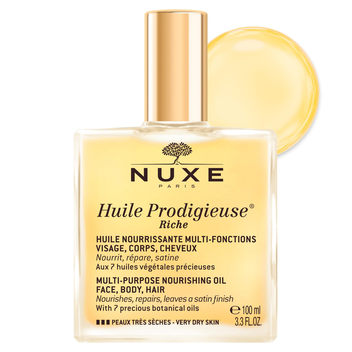 NUXE Huile Prodigieuse Riche Body Oil for Face Skin Hair 3 3 - Premium Selection Official Imagery - 2