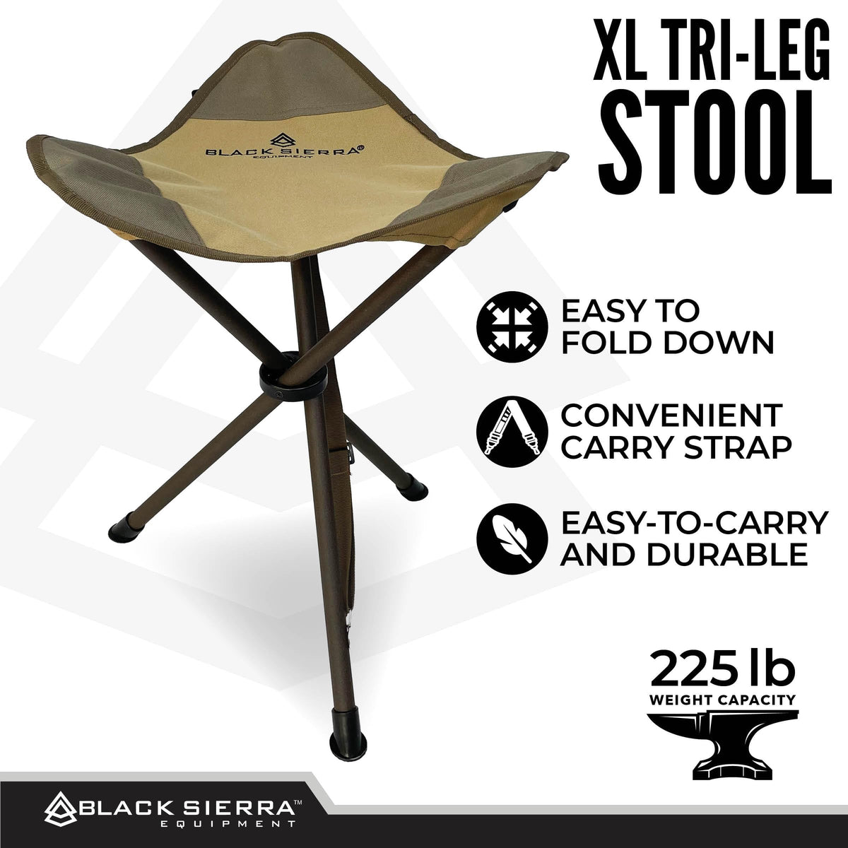 Black Sierra Folding Hunting Stool Lightweight Portable Seat - Black Sierra Equipment Official Imagery - 8