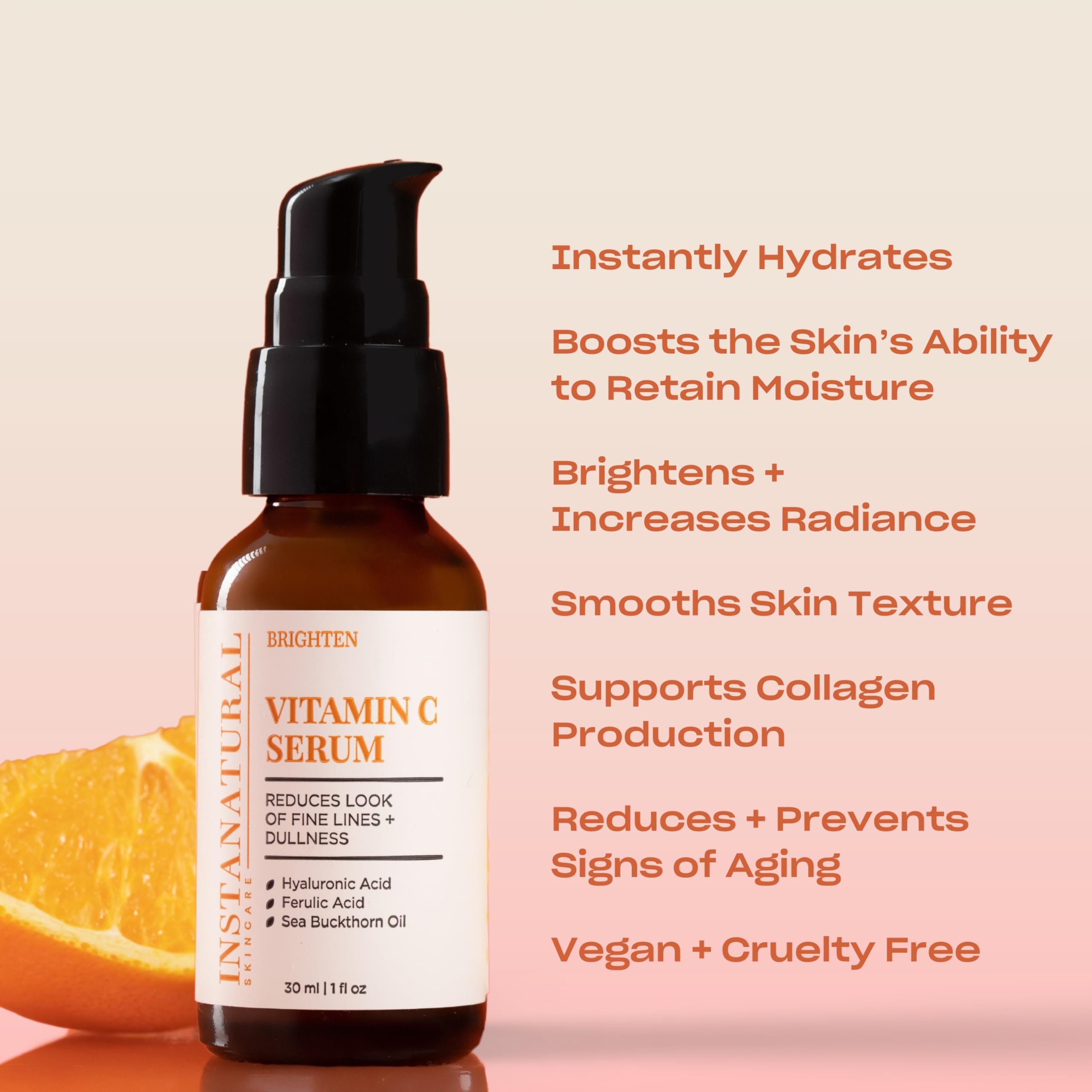 InstaNatural Vitamin C Face Serum, Brightens, Hydrates and Reduces Signs of - InstaNatural Official Product View 5