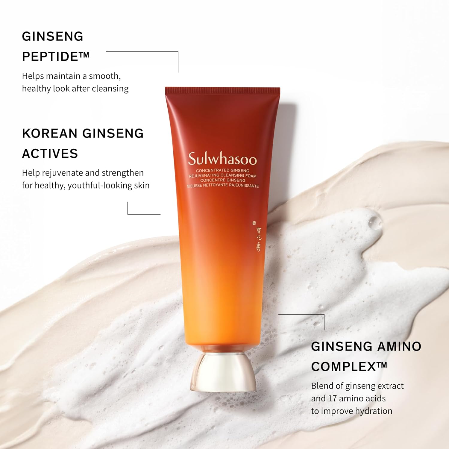 Sulwhasoo Concentrated Ginseng Rejuvenating Cleansing Foam  Removes