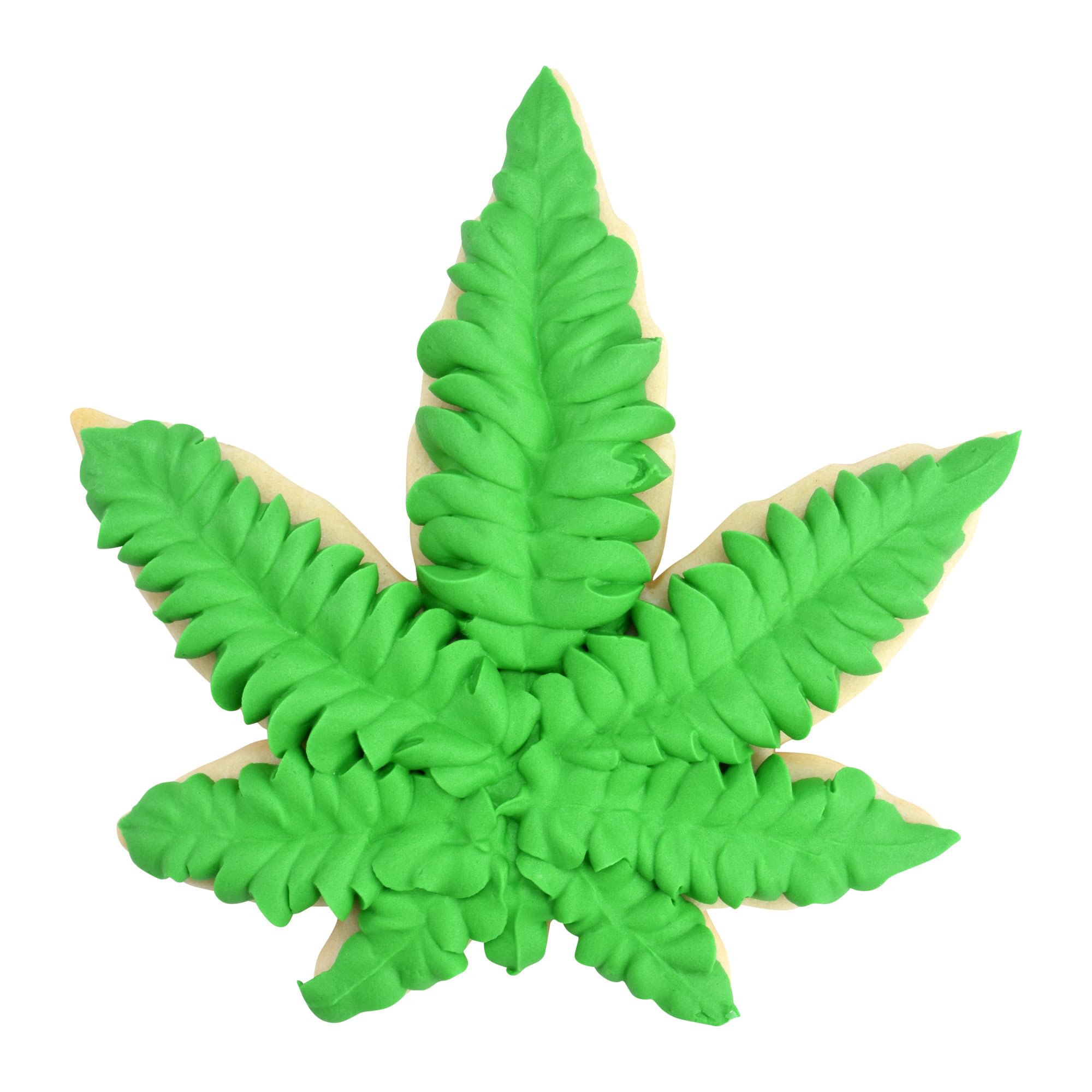 R&M Marijuana Leaf 4" Green Polyresin Coated Cookie Cutter - View 3