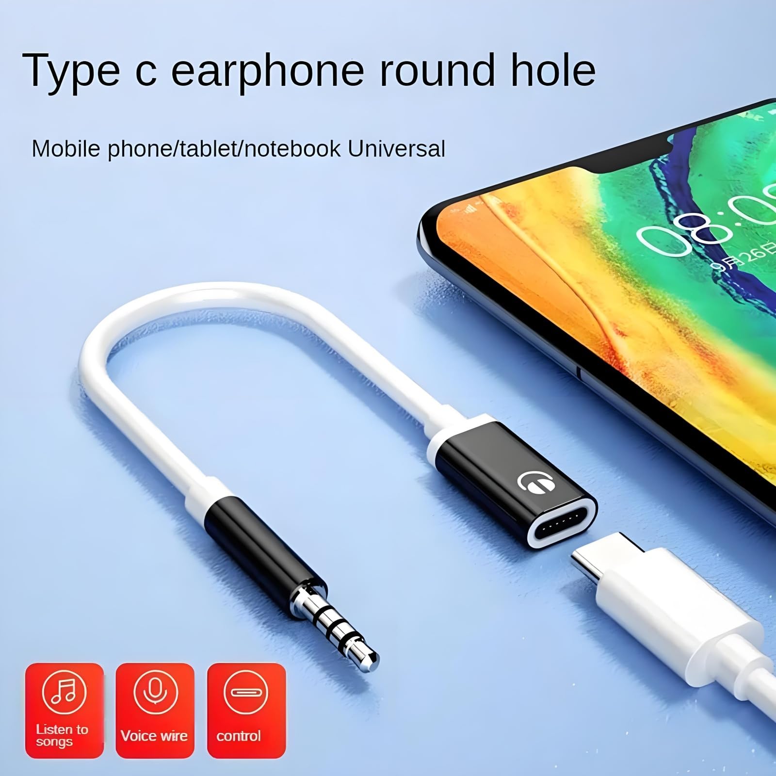 Zenarao 3.5mm Male to USB C Female Audio Adapter, Only Analog Aud by Zenarao - Angle View 4