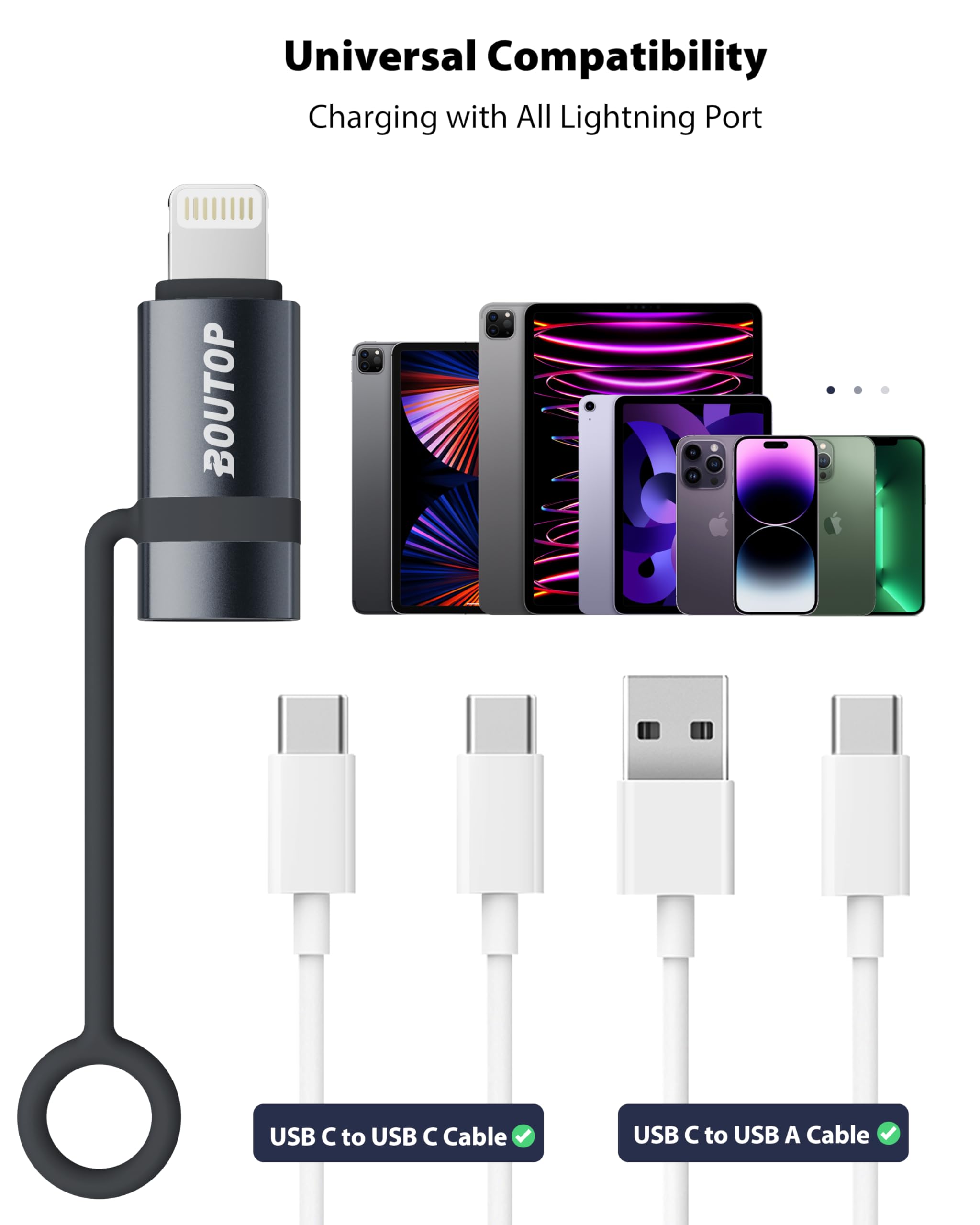 BOUTOP   36W USB C to Lightning Adapter 2 Pack by BOUTOP - Angle View 7