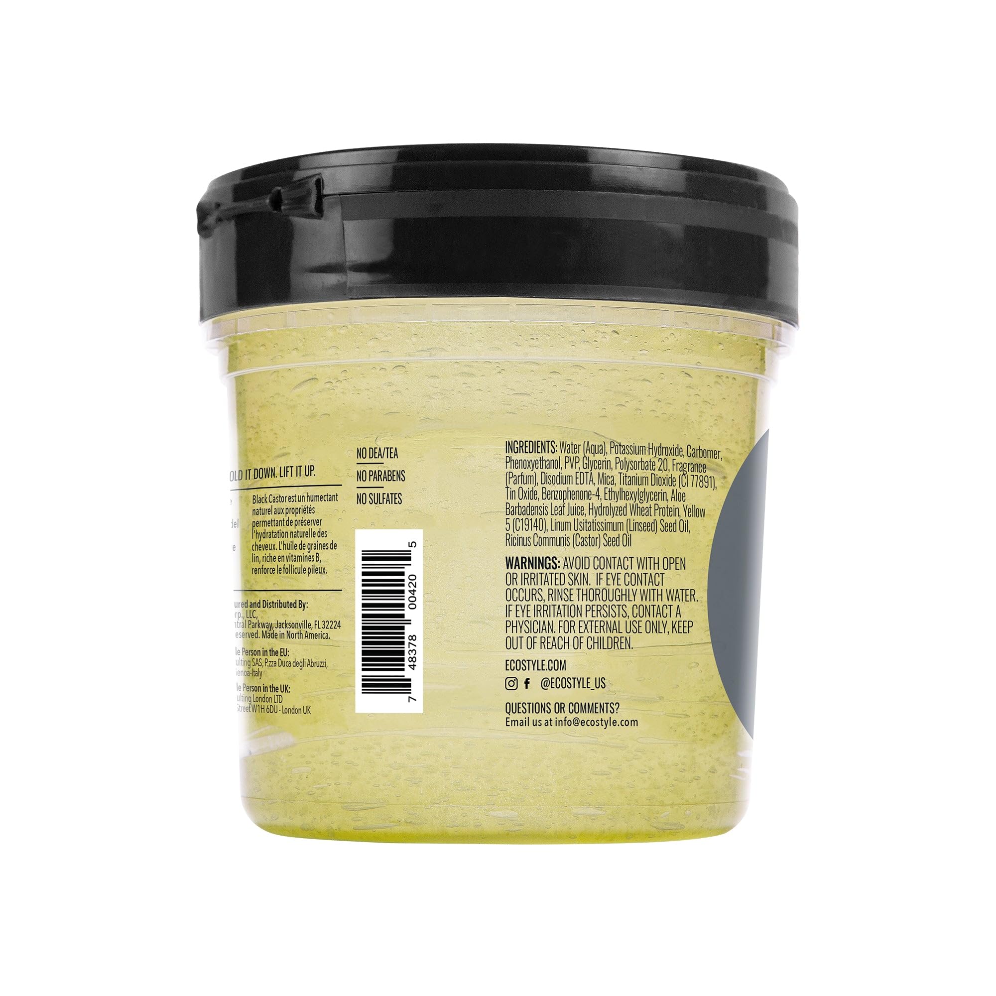 Eco Style Black Castor and Flaxseed Oil Styling Gel - Nourish and Repair - Eco Style Official Product View 3