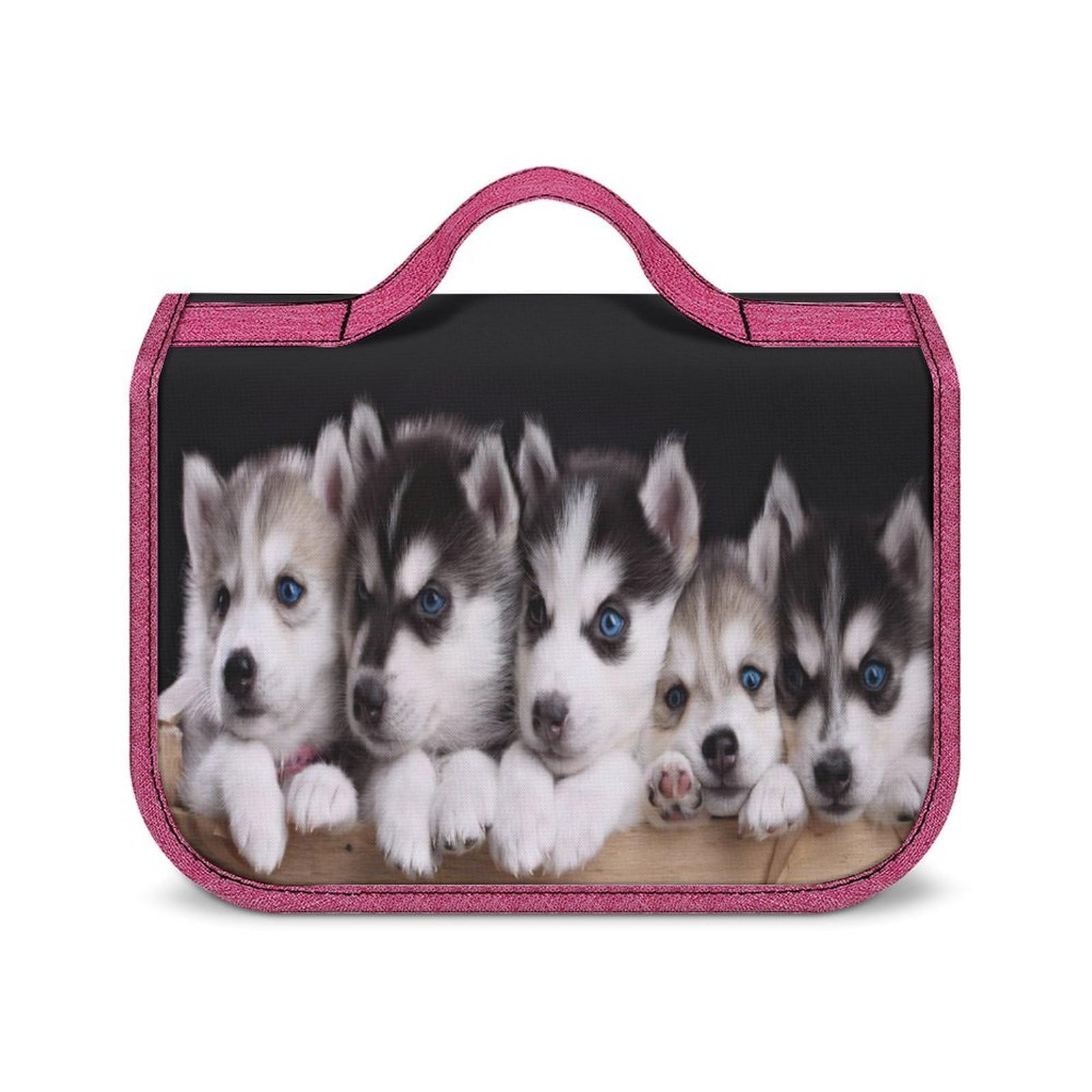 FodPand Husky Dog Hanging Toiletry Bag Waterproof Bathroom Toiletry Bag Compartments Multifunctional Makeup Bag Makeup And Toiletries Organizer Travel Toiletries Bags