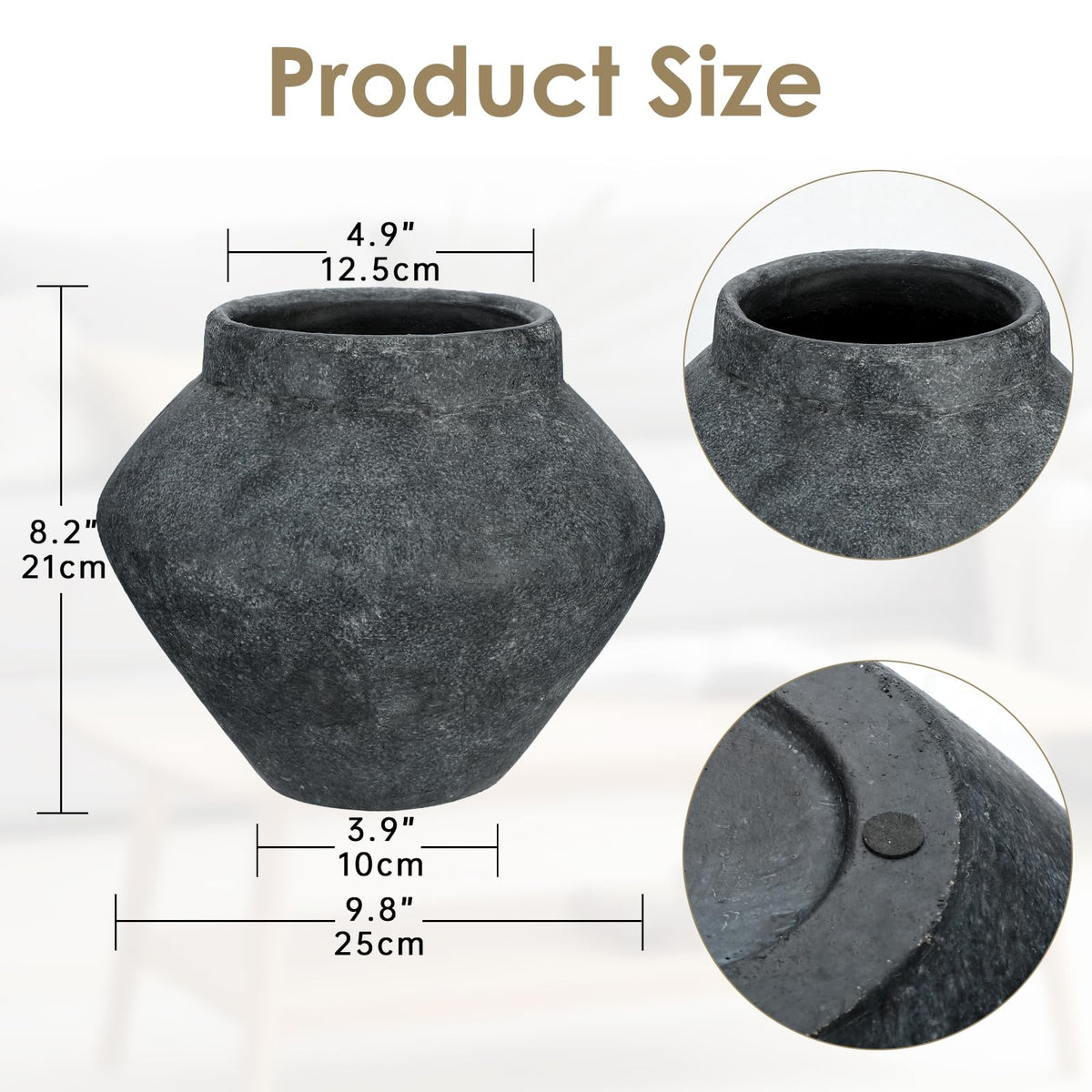 Briful Large Rustic Ceramic Vase with Distressed Finish 8 2 - Briful Official Imagery - 4