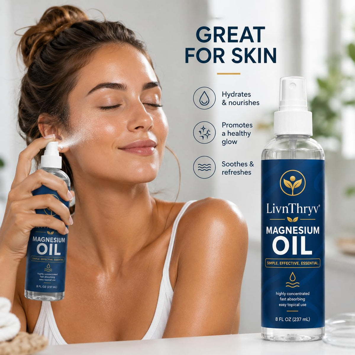 Magnesium Oil Spray Premium Topical Magnesium Formula for - LivnThryv Official Imagery - 4