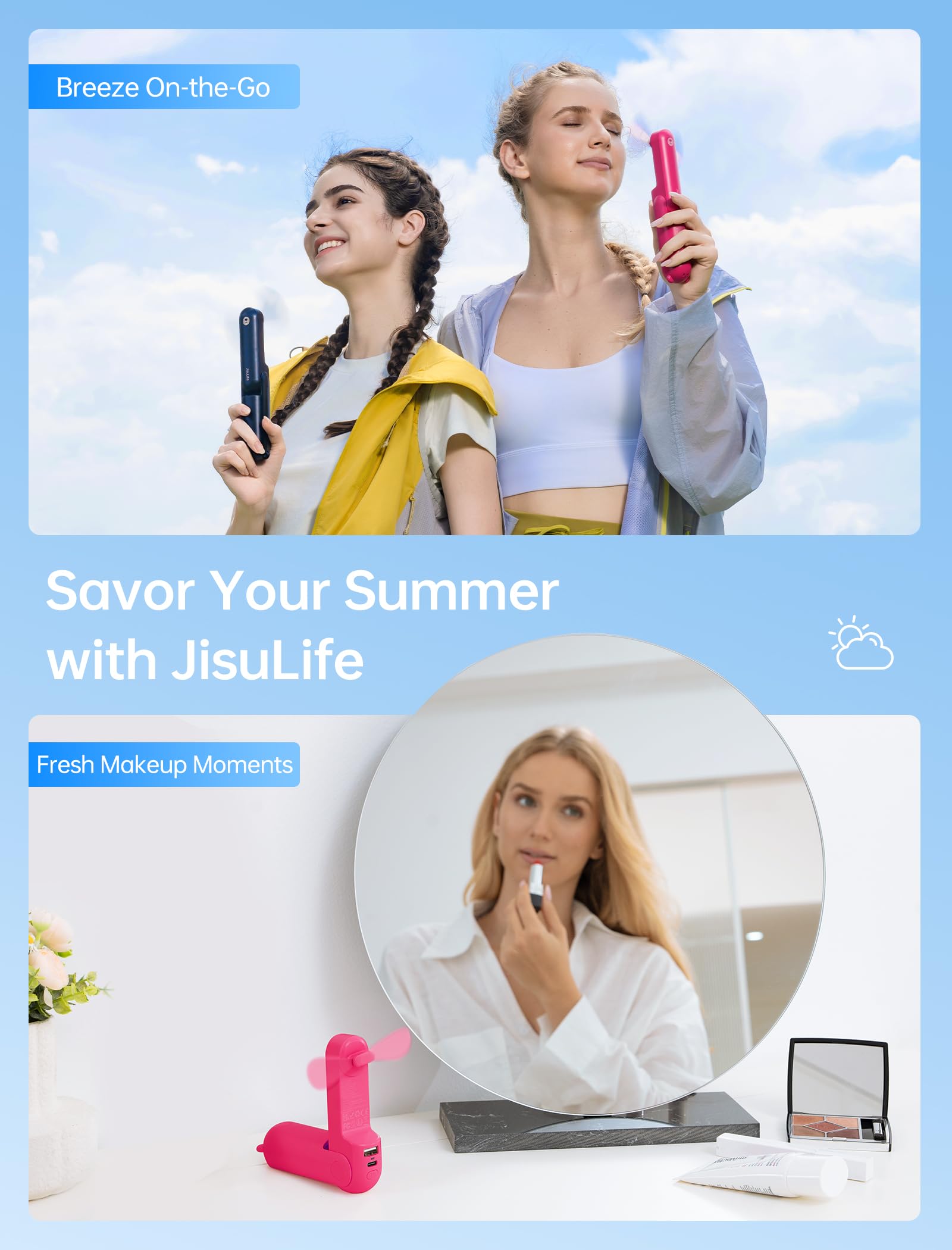 JISULIFE 3 IN 1 Portable Fan with Power Bank & Flashlight Featured - JISULIFE Official Product View 6