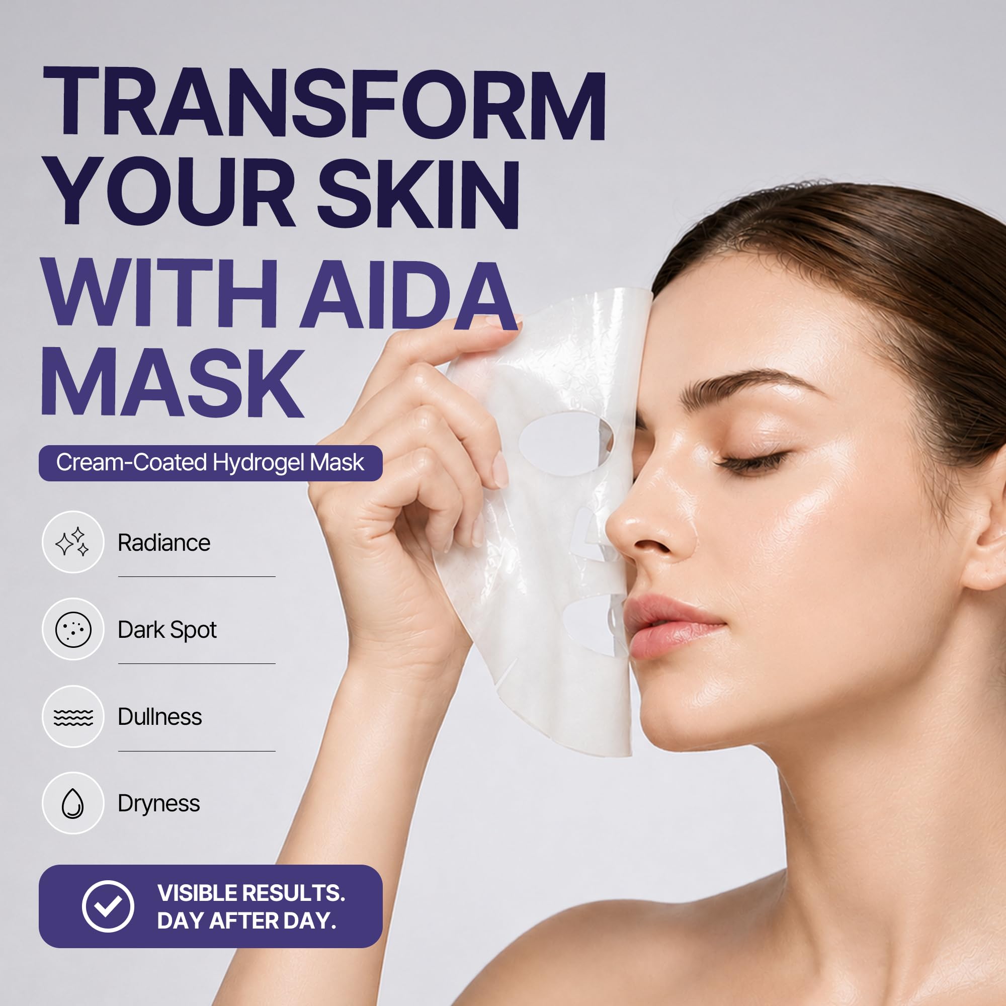 AIDA Glutathione Hydrating Face Mask Korean Sheet Mask for - AIDA Official Imagery - 4