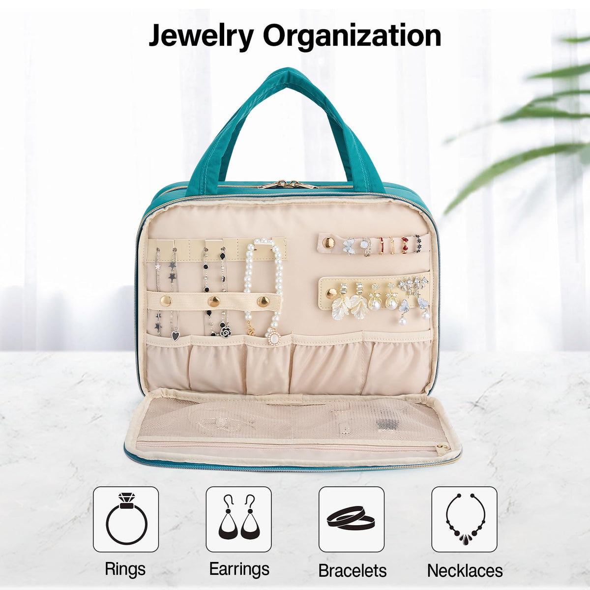 Hanke Hanging Travel Toiletry Bag for Women Jewelry and - Hanke Official Imagery - 4