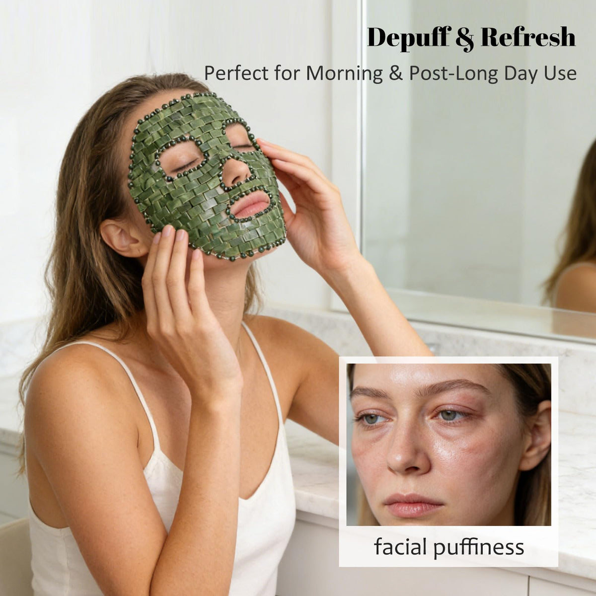 ideayard Jade Mask Handmade Skin Care Tool for Home SPA - ideayard Official Imagery - 4