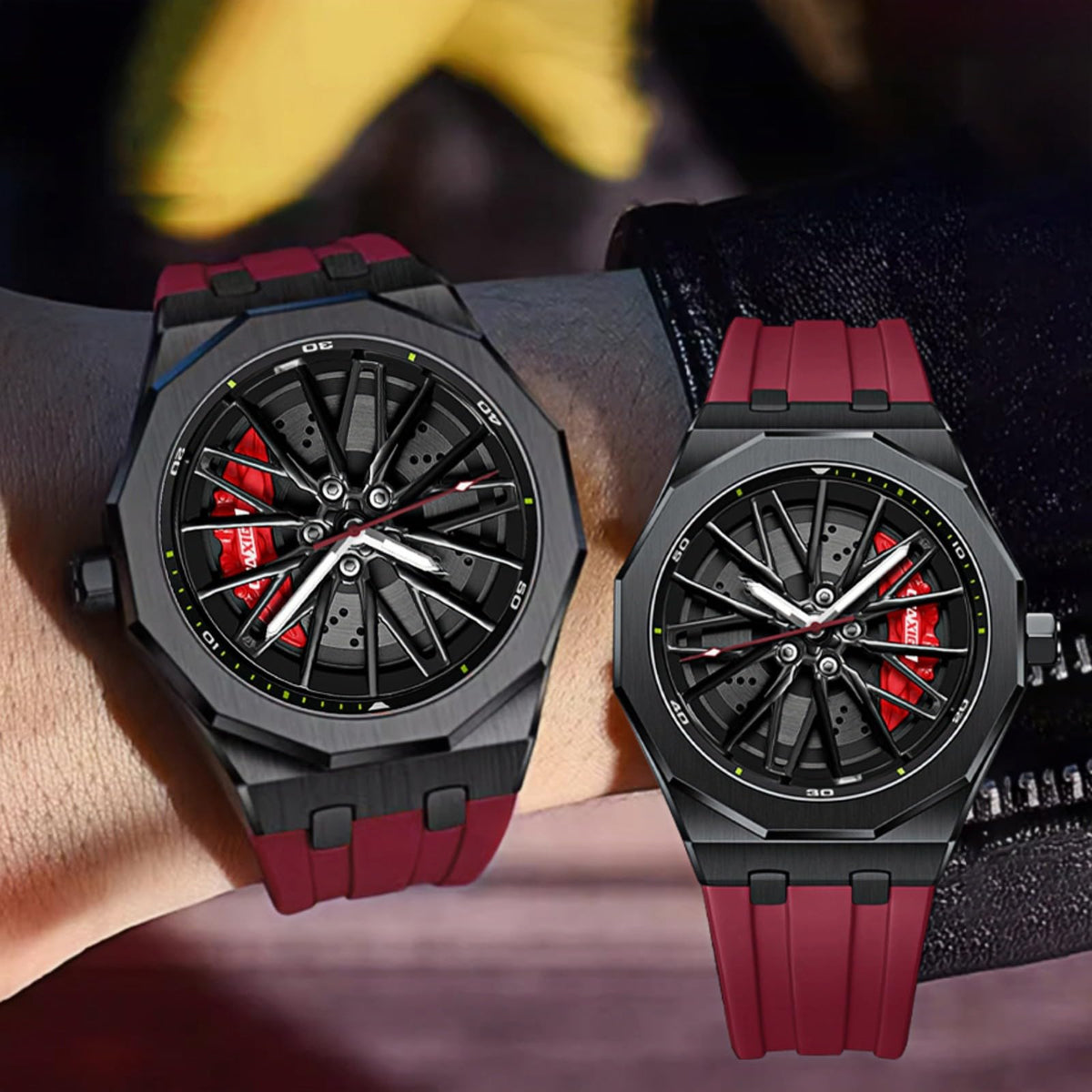 Gosasa Men s Cool Racing Wheel Watch 3D Spinning Car Rim - Gosasa Official Imagery - 3