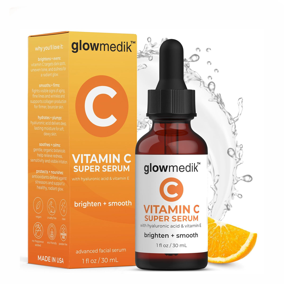 Brightening Vitamin C Serum for Face Dark Spot Corrector for - Glowmedik Official Imagery - 2