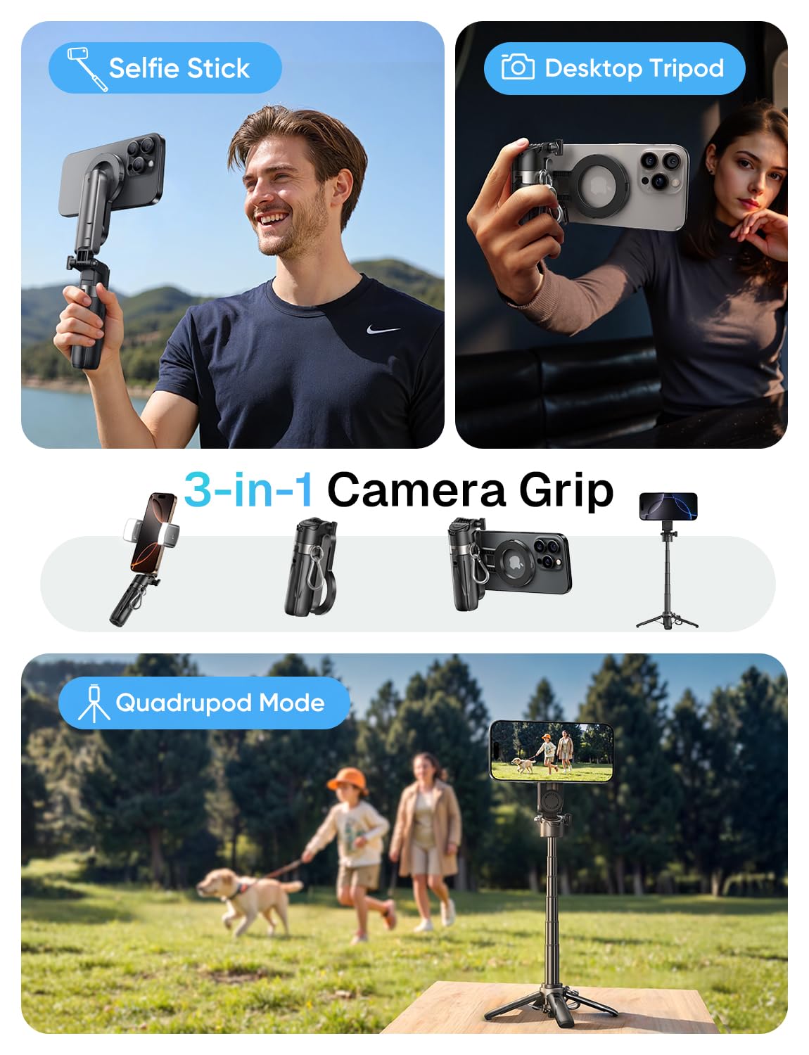 MAGIC JOHN Phone Tripod with 2 Selfie Light Portable Pocket - MAGIC JOHN Official Imagery - 4