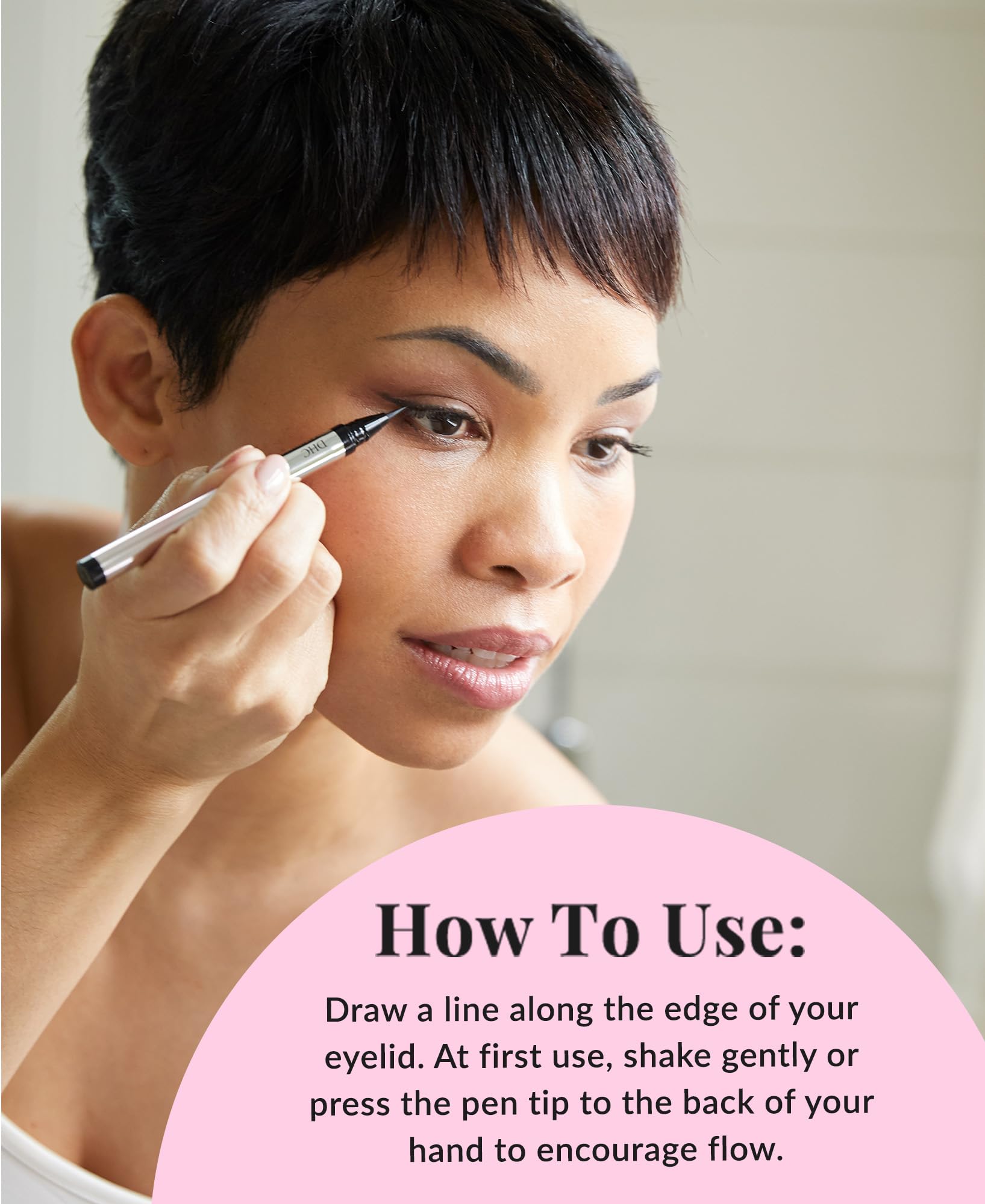 DHC Liquid Eyeliner EX, Long-wear, Water-Resistant, Fine Tip, Black, 0.01oz