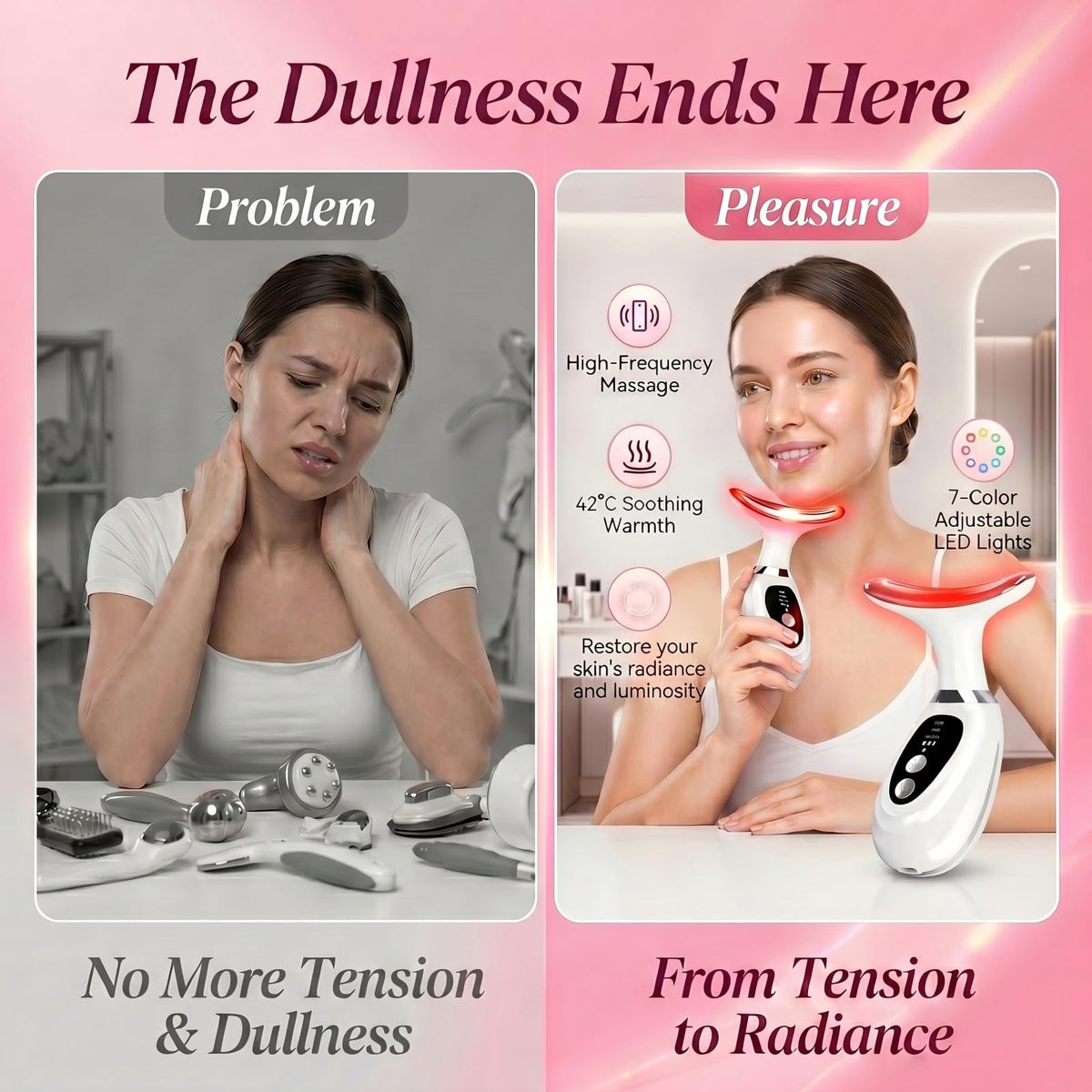 7 Color LED Light Facial and Neck Massager - erdnretl Official Imagery - 6