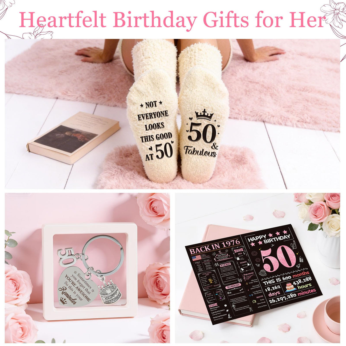 50th Birthday Gifts for Her Vintage 1976 Happy 50th Birthday - Giftota Official Imagery - 7