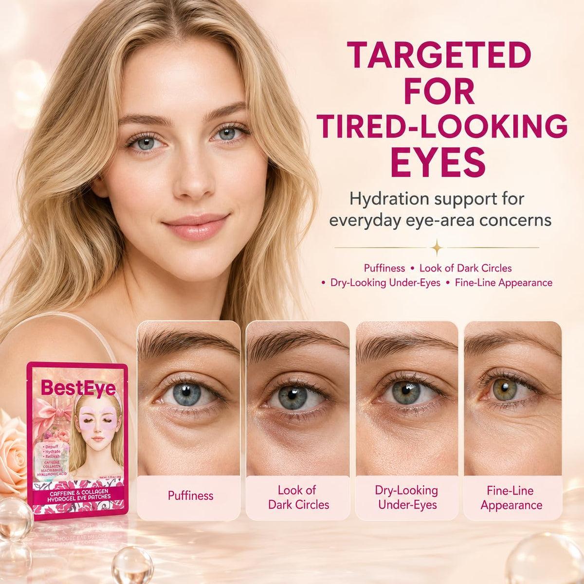 Collagen Under Eye Patches for Puffy Eyes and Dark Circles - Besteye Official Imagery - 5