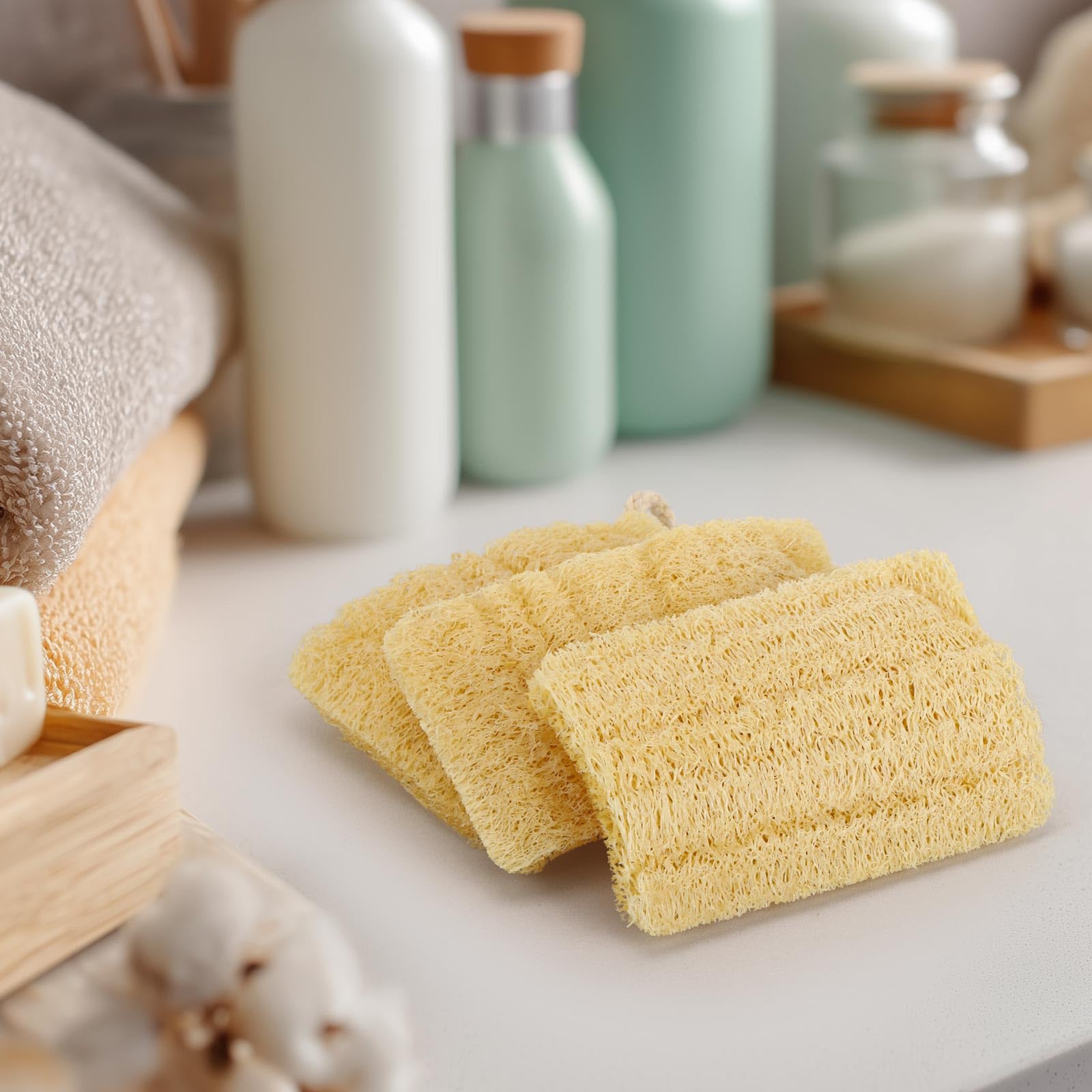 Tbestmax Mini Natural Loofah Exfoliating Facial Scrubber, Made with Natural - Tbestmax Official Product View 7