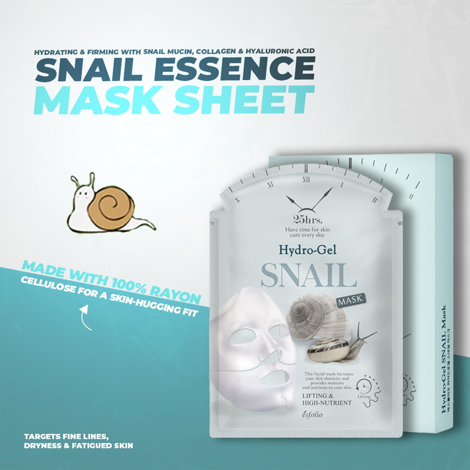 esfolio Snail Hydrogel Face Mask – Hydrating, Repairing &amp; - esfolio