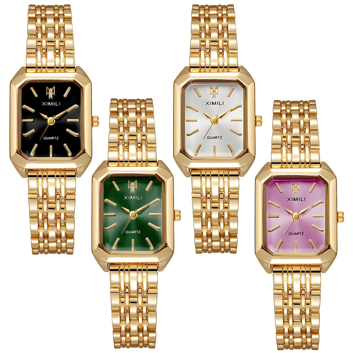 4 Pack Gold Watches for Women with Vintage Stainless Steel - haodmius Official Imagery - 1