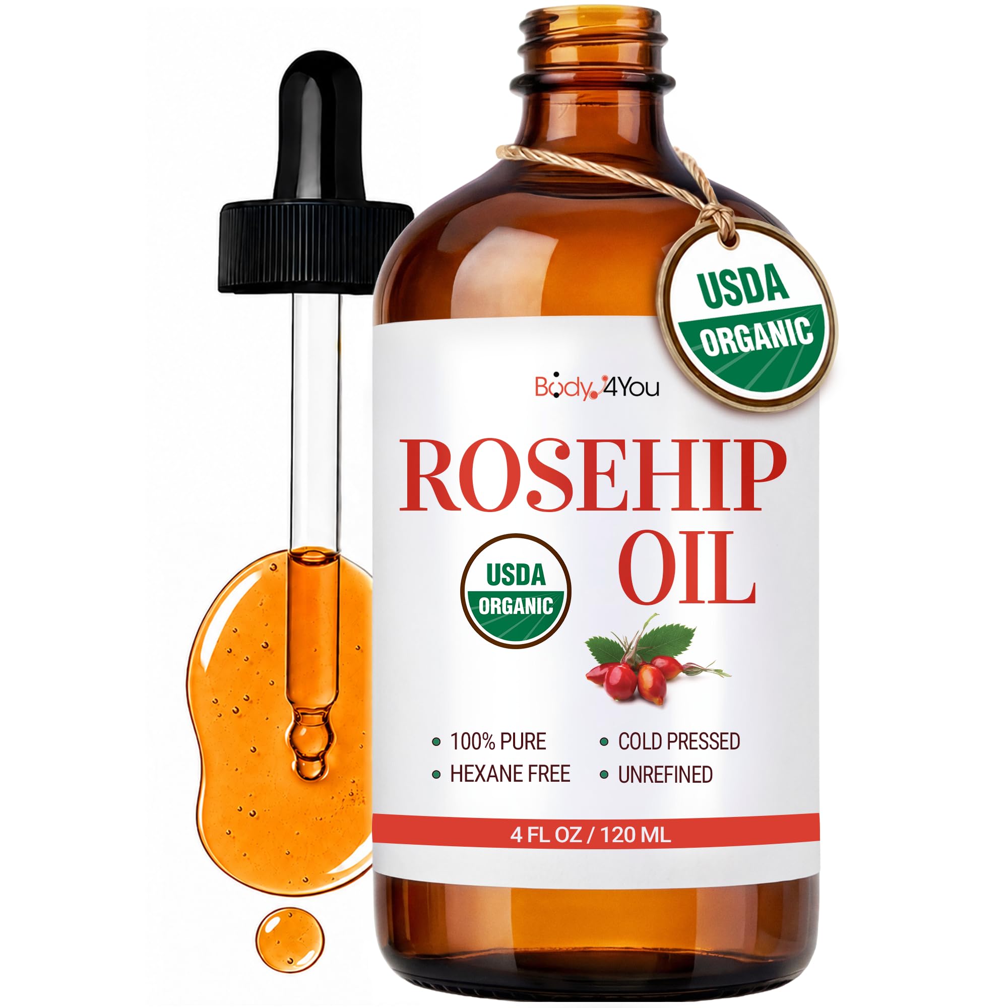 BodyJ4You Rosehip Seed Oil for Face Skin - USDA Organic Cold Pressed Pure - BodyJ4You Official Product View 10