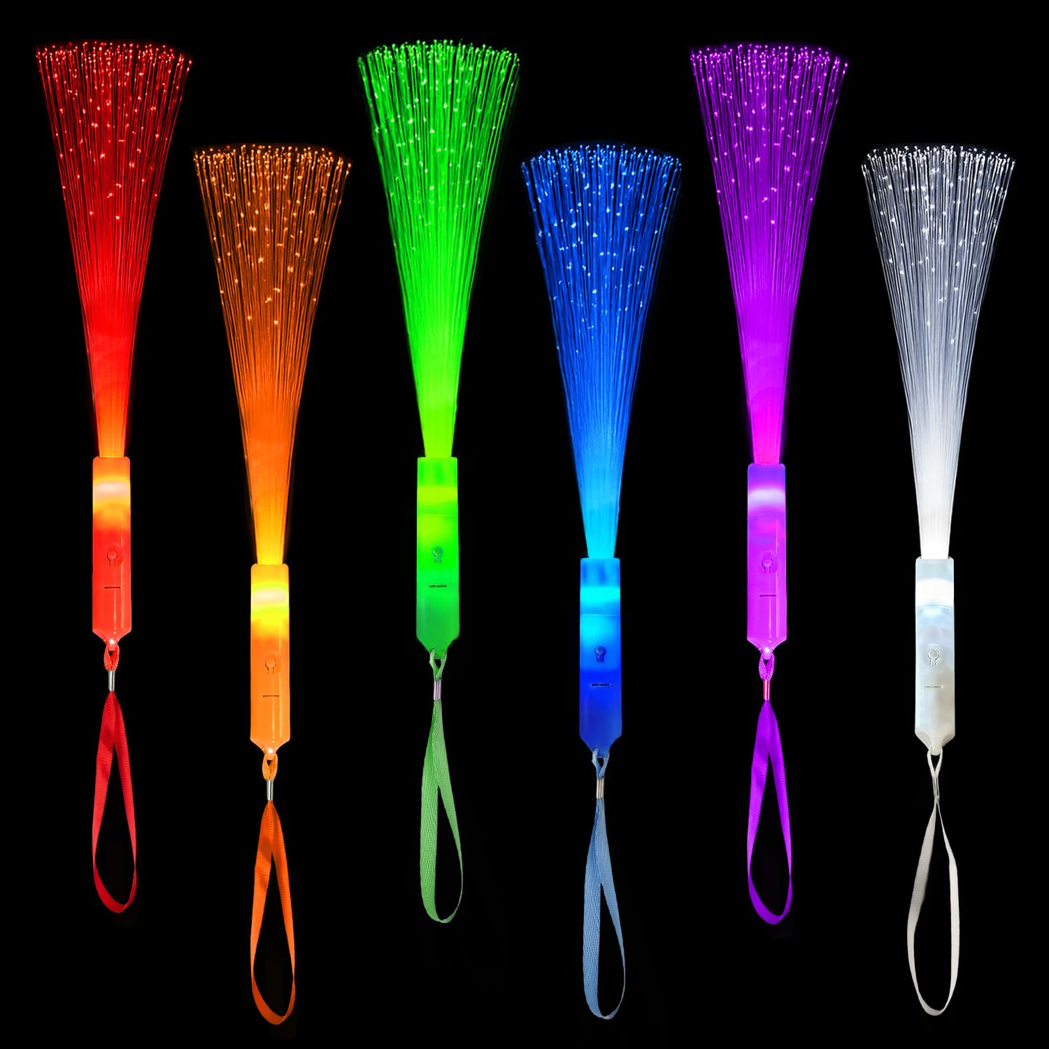 Glow in Dark Fiber Optic Lights Bulk-24 Pack,Light Up Party - Product Imagery