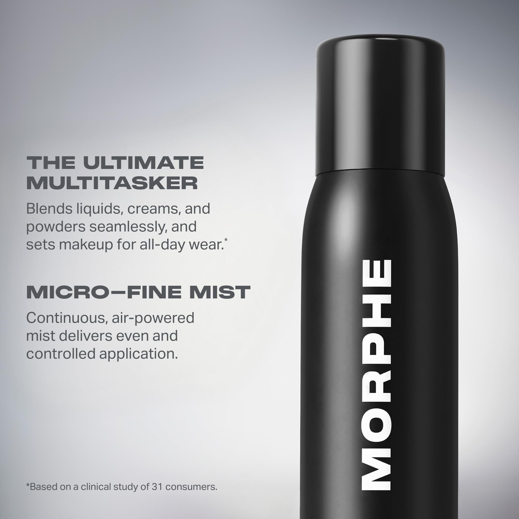Morphe Mini Continuous Setting Mist - Micro-Fine, Travel Size Makeup Setting Spray with a Natural Radiant Finish - Helps Makeup Resist Caking or Fading & Increases Wear of Foundation (1.3 oz) - MORPHE Official Product View 4