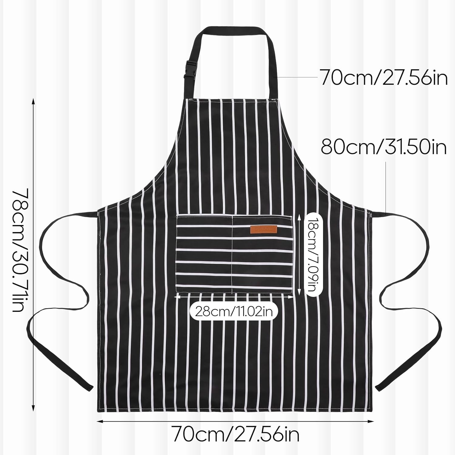 XLSXEXCL double-sided adjustable chef apron with pockets, suitable for cooking, gardening, and art painting for women and men.