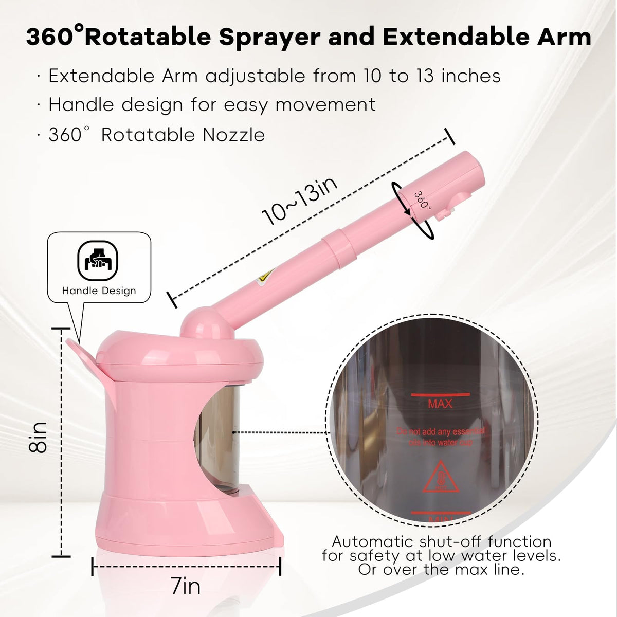 Facial Steamer Nano Ionic Face Steamer with Extendable Arm - Niuadage Official Imagery - 6