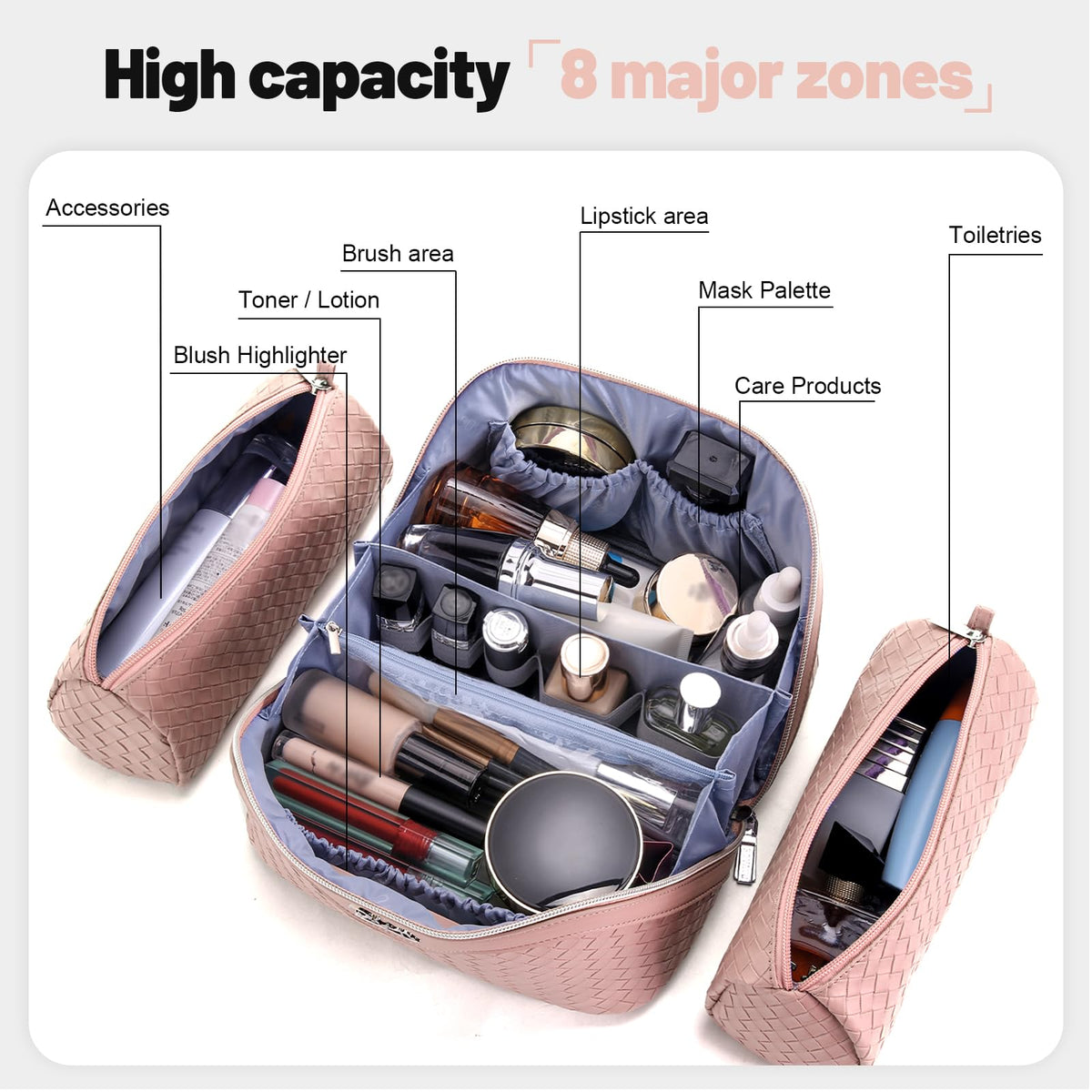 BOYATU Travel Makeup Bag Cosmetic Bags for Women 3 Pcs Set - BOYATU Official Imagery - 5