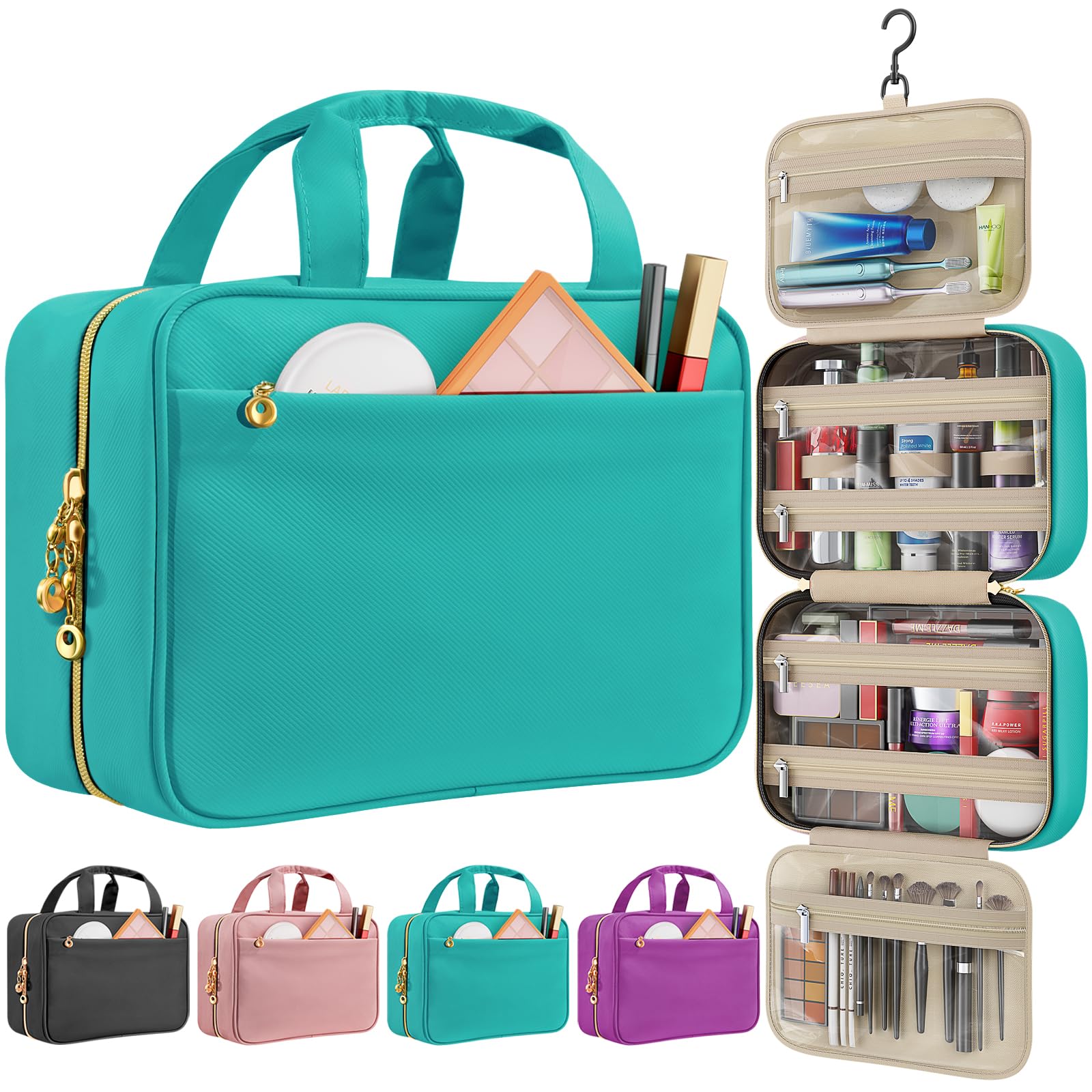 Travel Toiletry Bag for Women Hanging Makeup Organizer Clear - Voyree Official Product Imagery - 8