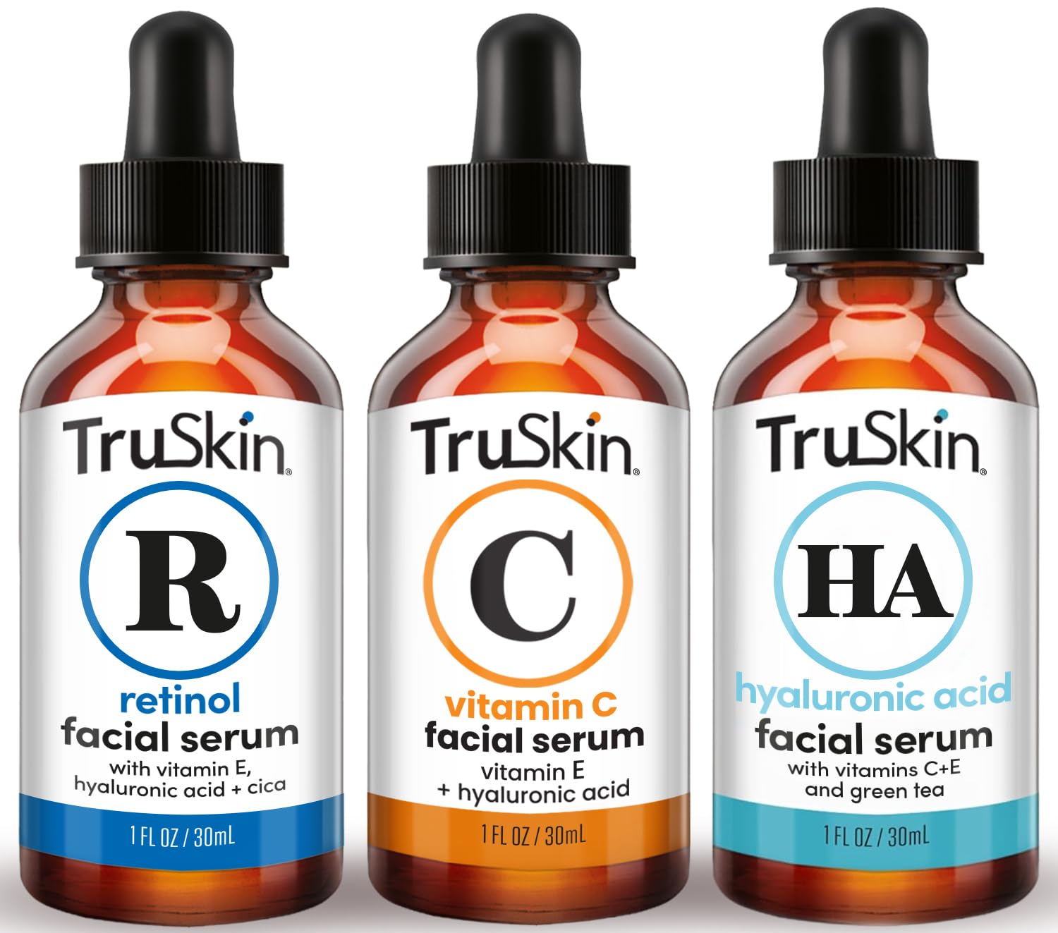 TruSkin Serum Trio with Vitamin C, Retinol &amp; Hyaluronic - TruSkin