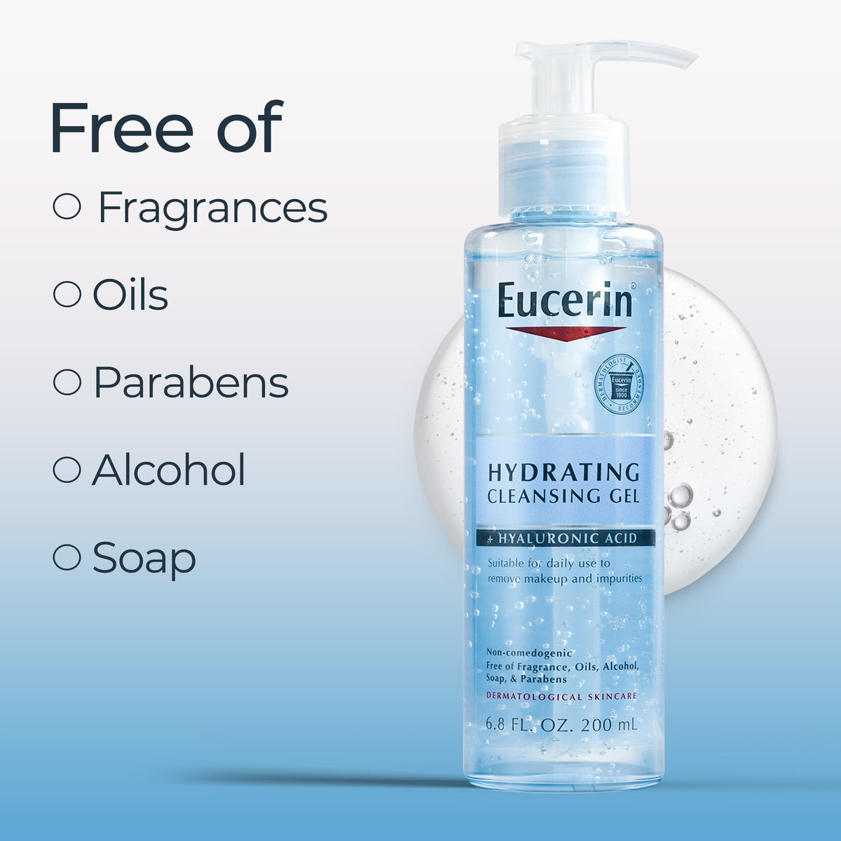Eucerin Hydrating Cleansing Gel with Hyaluronic Acid 6 8 FL - Eucerin Official Imagery - 5
