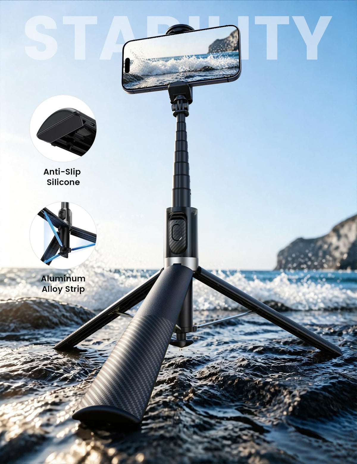Lamicall 65 Tripod for iPhone 0 77lb Selfie Stick with - Lamicall Official Imagery - 4