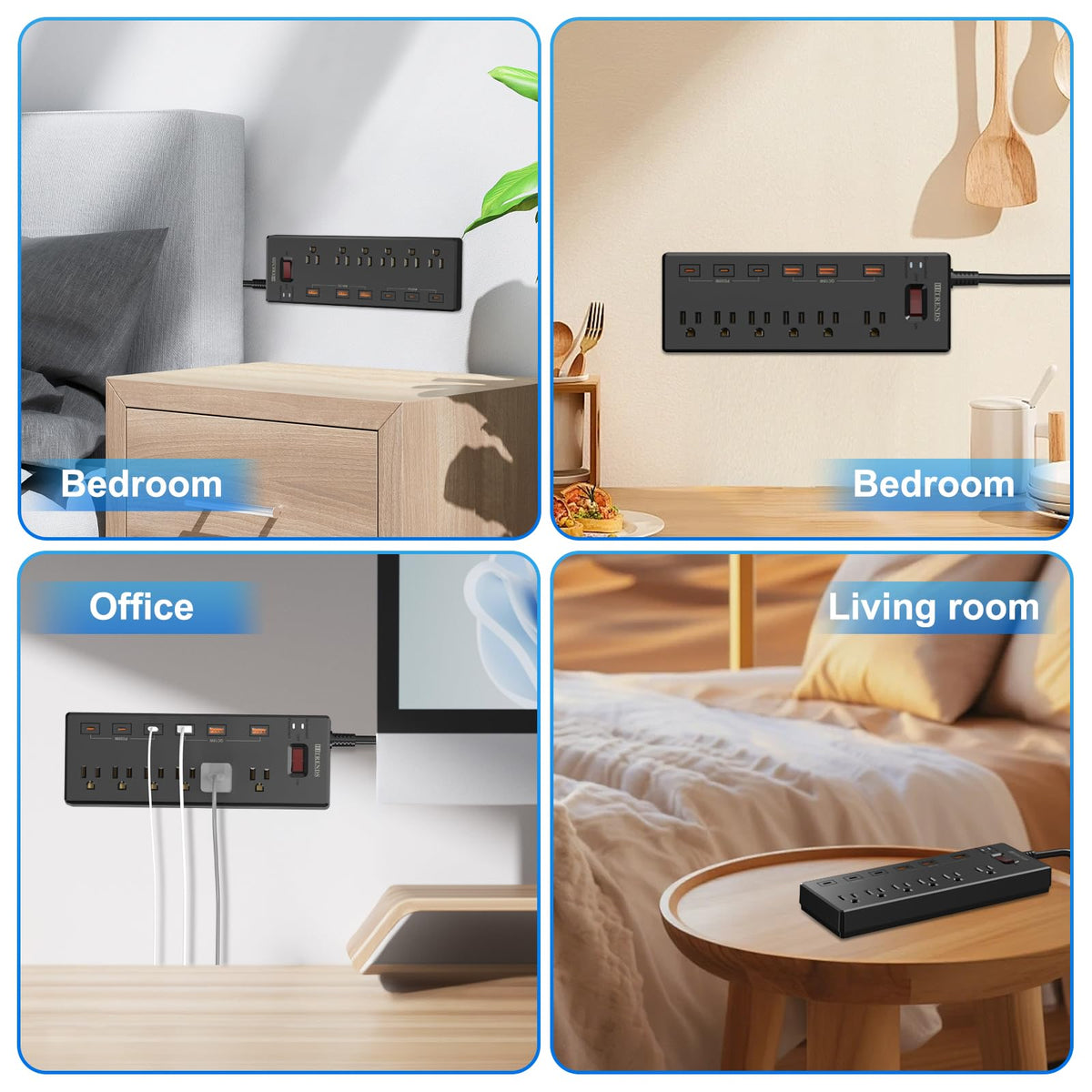 Power Strip with USB C Ports HITRENDS Surge Protector with 6 - HITRENDS Official Imagery - 8