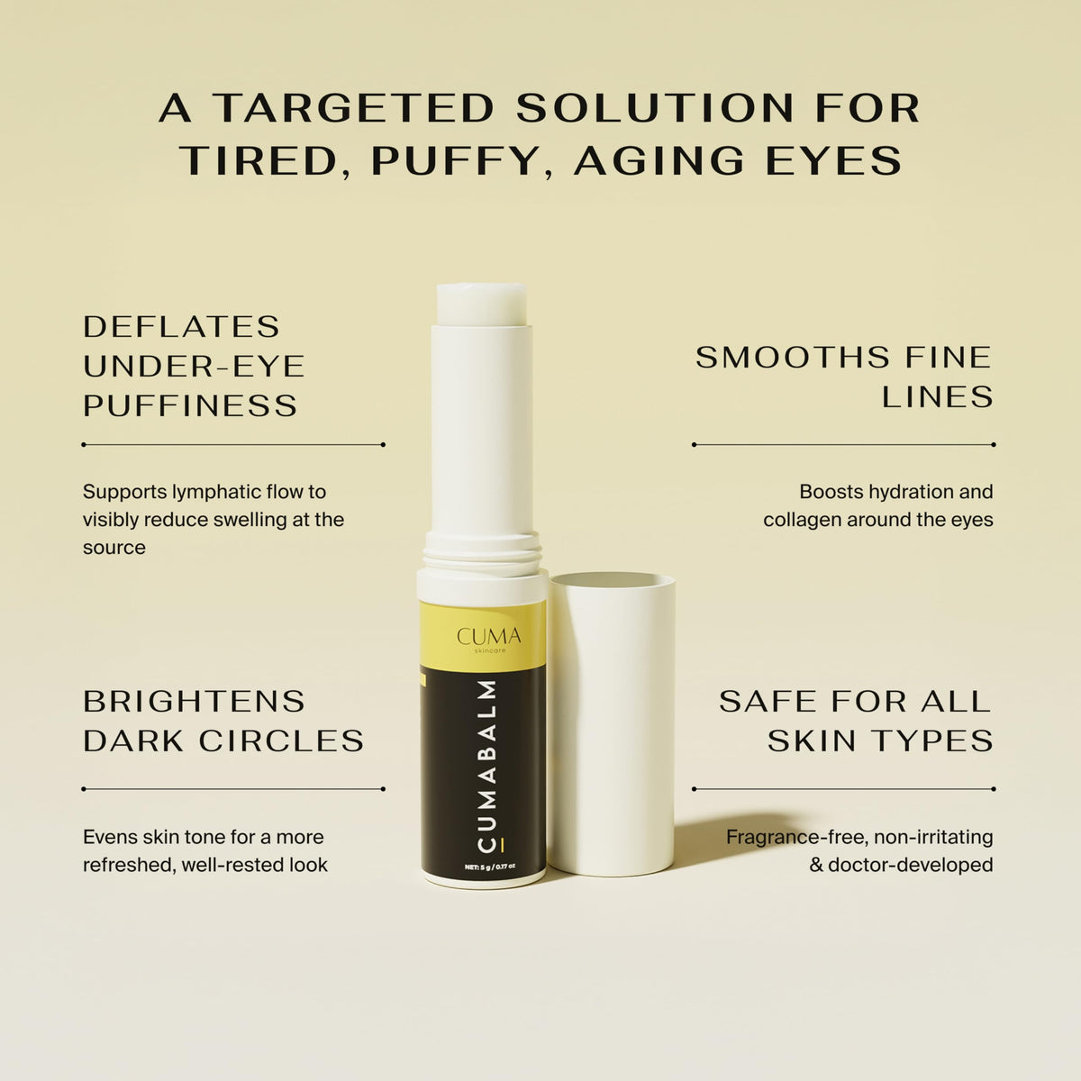 CumaBalm Eye Balm with Turmeric and Retinol for Puffy Eyes - CUMA Official Imagery - 3